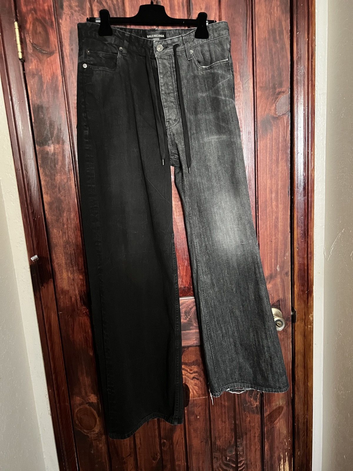 Balenciaga BALENCIAGA BLACK WAX COATED DENIM JEANS | Grailed