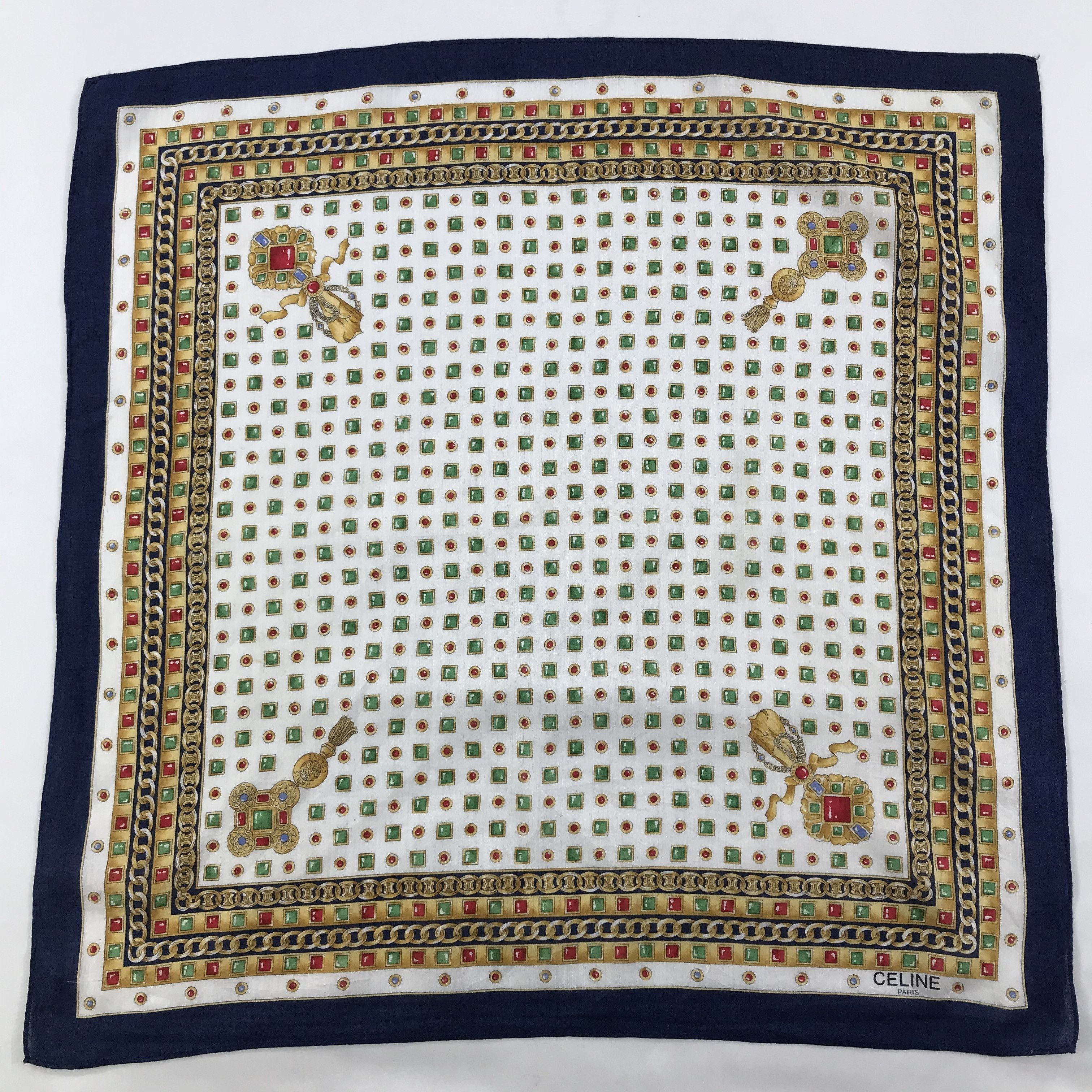 Celine × Vintage Celine Bandana / Handkerchief / Neckerchief - S1443 Size ONE SIZE - 1 Thumbnail