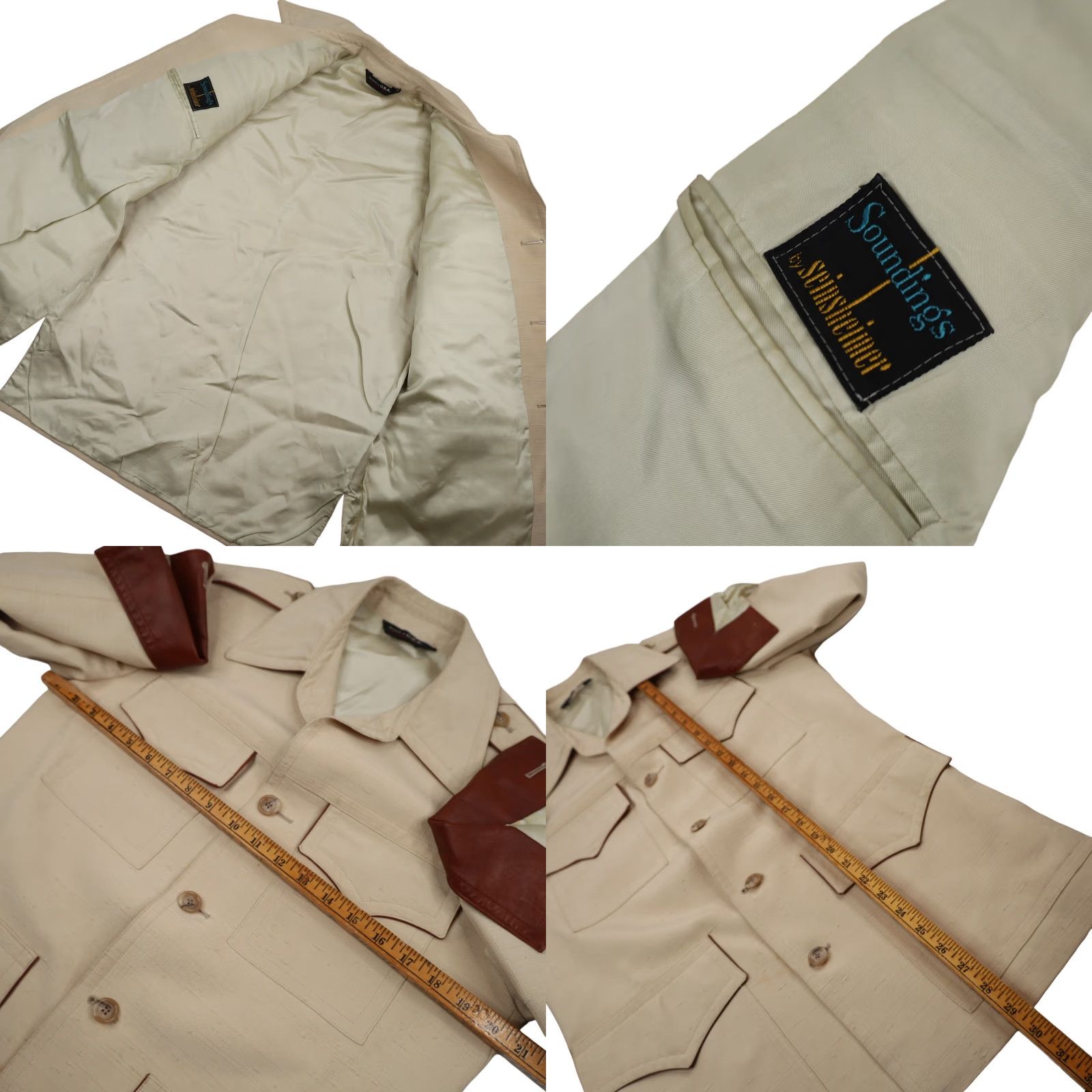 Vintage VINTAGE Soundings by Sinsheimer Large Polyester Western Sport Coat Cream Coat Mens L Sport Size US L / EU 52-54 / 3 - 8 Thumbnail