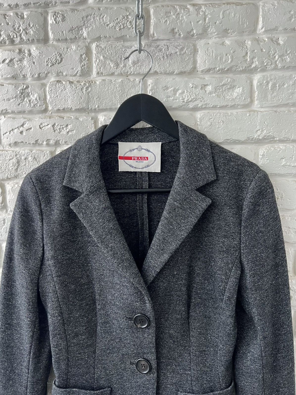 Prada Prada Milano Gray Wool Blazer Jacket Size M / US 6-8 / IT 42-44 - 3 Thumbnail