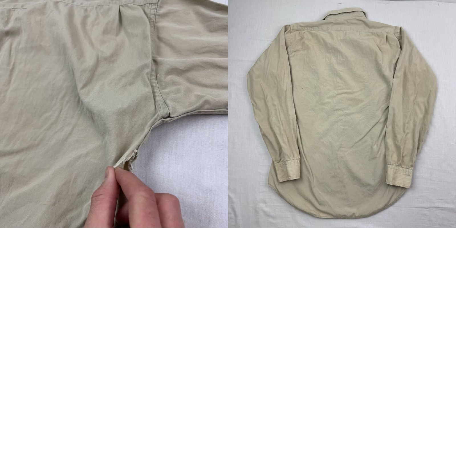 Vintage VINTAGE Army USMC Military Button Up Shirt Adult Medium 1950s True Vintage Beige Mens Size US M / EU 48-50 / 2 - 9 Thumbnail
