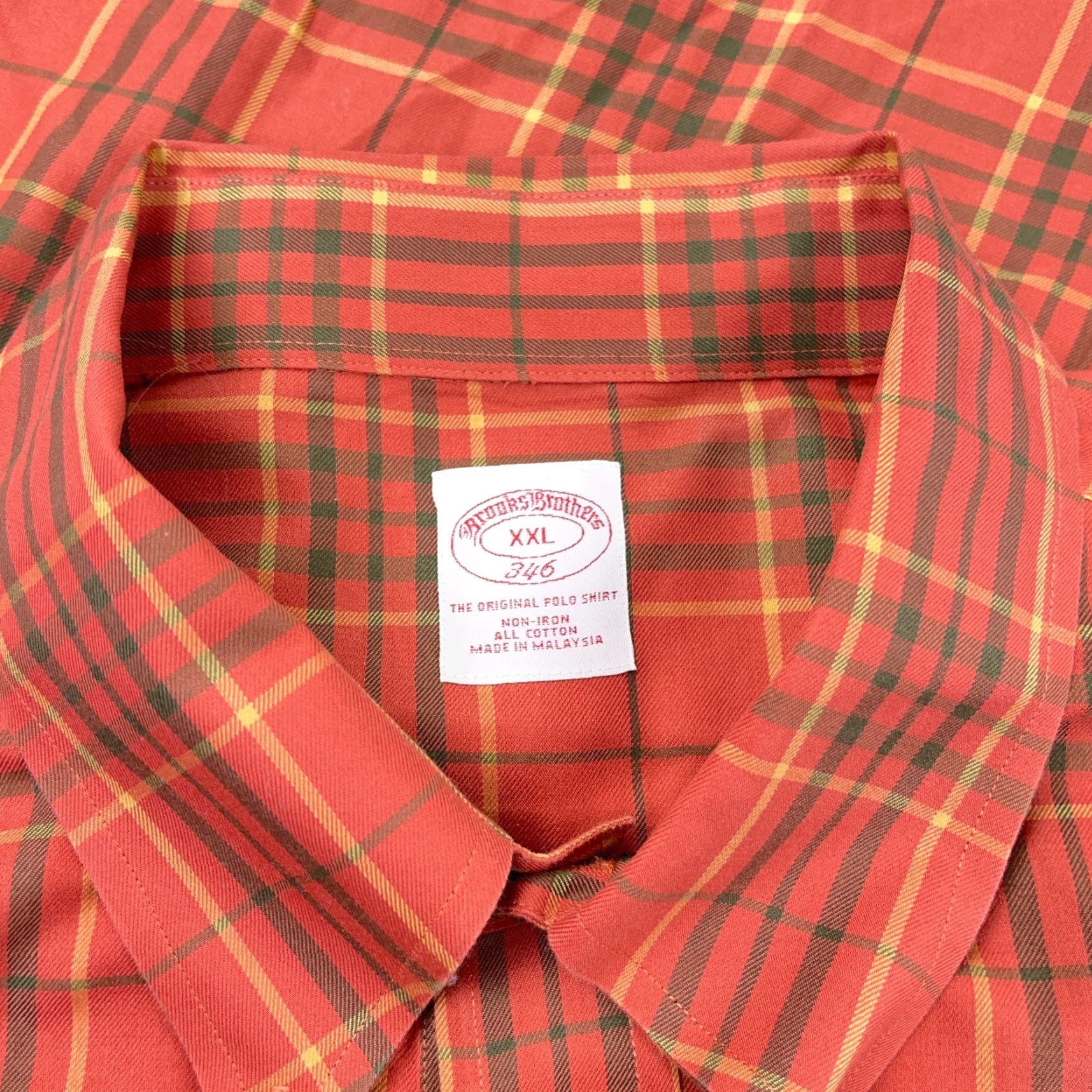Brooks Brothers Brooks Brothers 346 Button-Up Shirt Men 2XL Orange Plaid Casual Long Sleeve Size US XXL / EU 58 / 5 - 5 Thumbnail