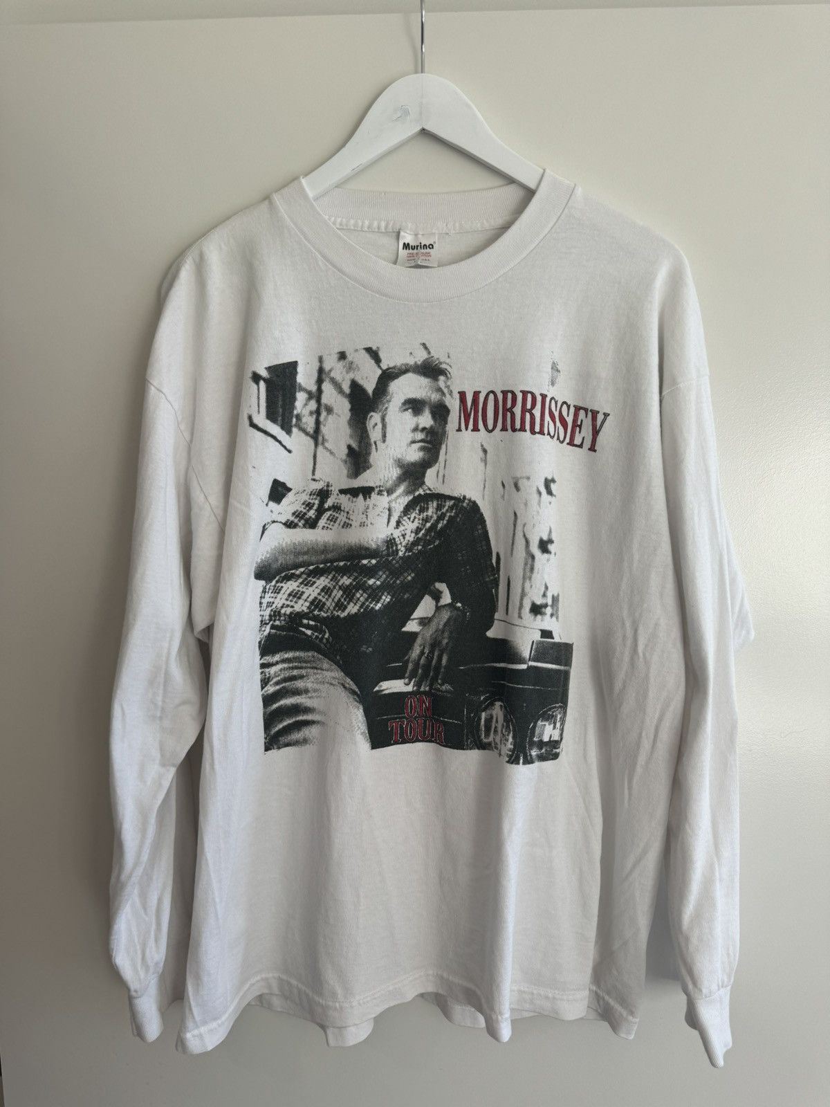 image of Vintage 90's Morrissey Shirt in White, Men's (Size XL)