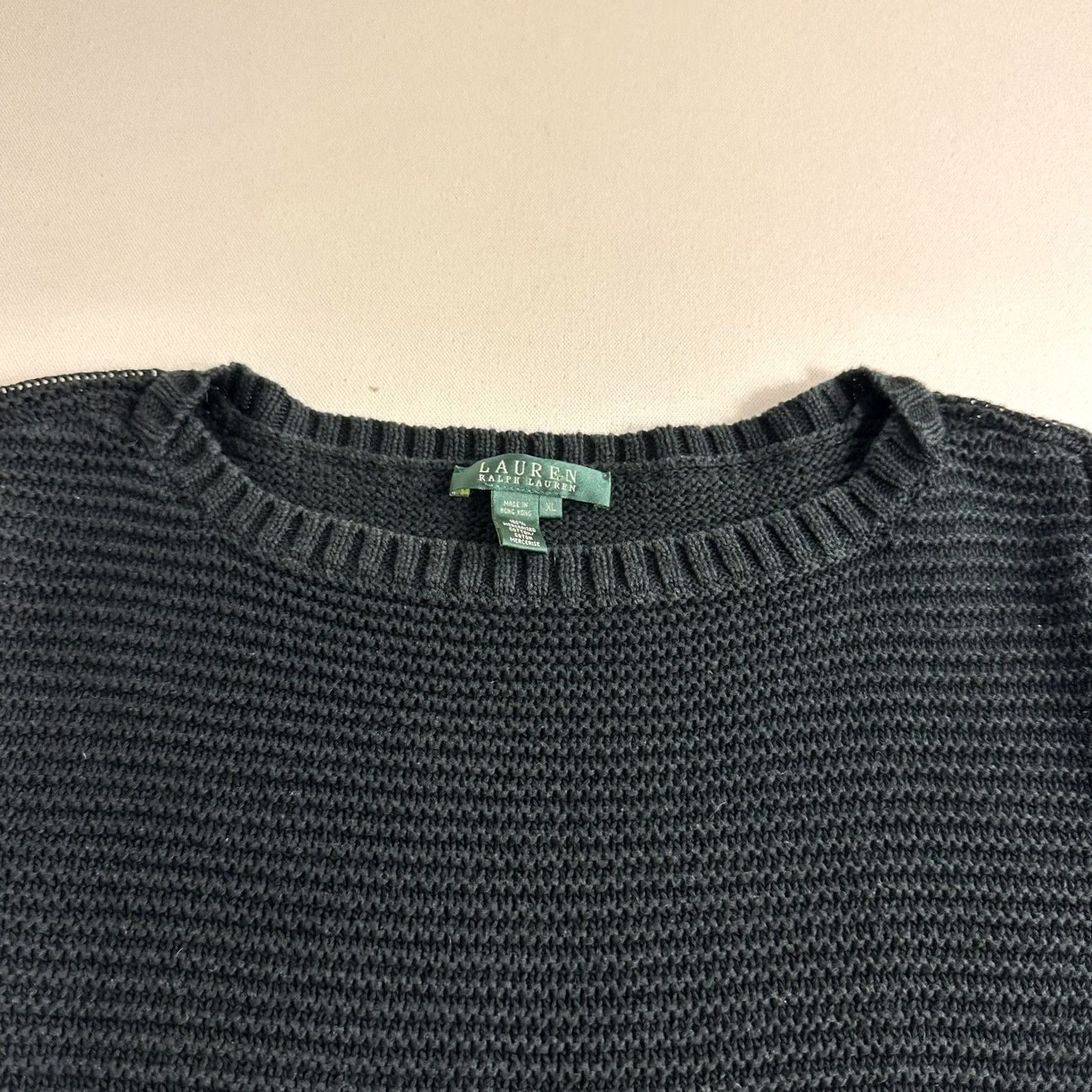Ralph Lauren Lauren Ralph Lauren Sweater Women's XL Black Long Sleeve Ribbed Pullover Regular Fit Modern Knit Ribbed Pullover Women Holiday Casual Size XL / US 12-14 / IT 48-50 - 4 Thumbnail