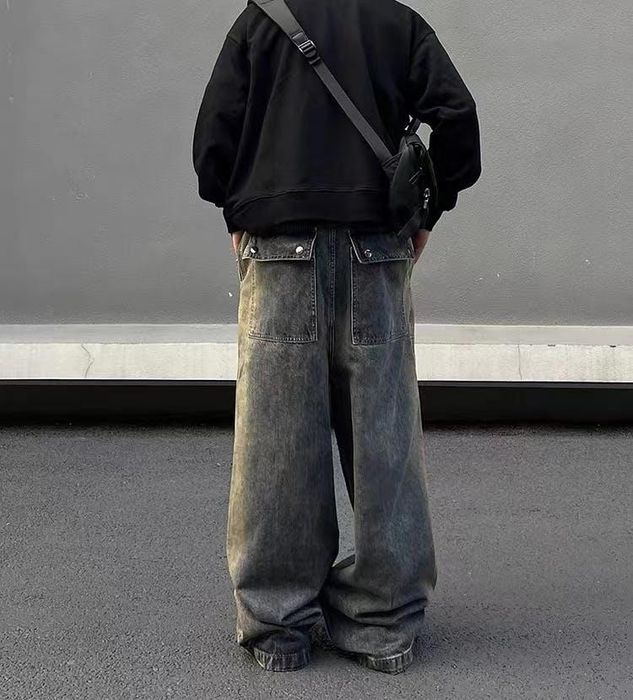Streetwear Baggy Jeans Men 2026.Streetwear Baggy Stack Denim Jeans | Grailed