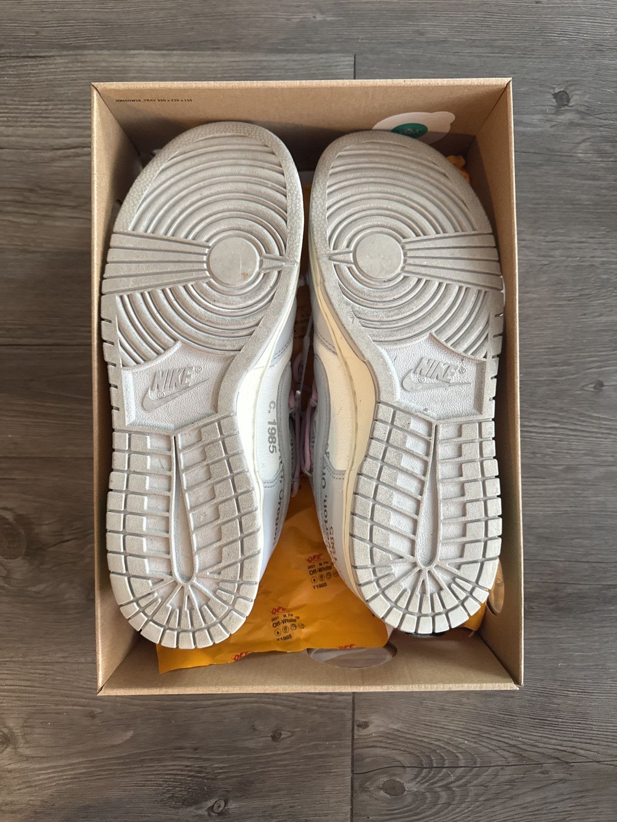 Nike × Off-White Nike X Off-White Dunk Low Sail/Neutral Grey Lot 09 Size US 10.5 / EU 43-44 - 7 Thumbnail