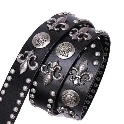 Japanese Brand Men Belt Punk Rivet Size 32 - 4 Thumbnail
