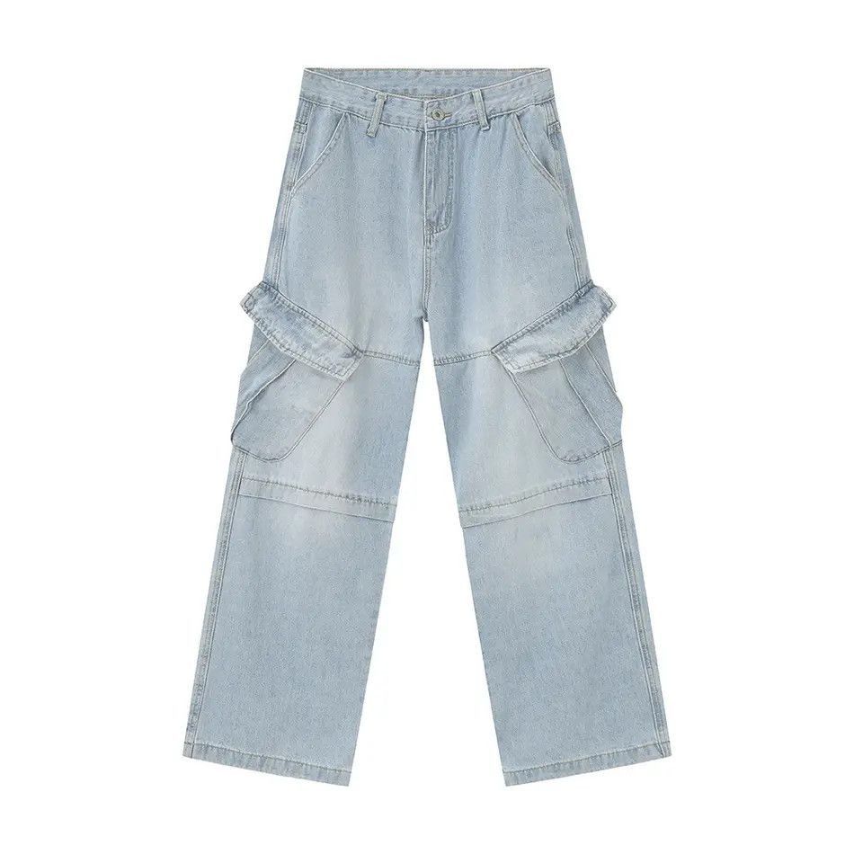 Japanese Brand Retro loose patchwork pocket jeans Size US 32 / EU 48 - 4 Thumbnail