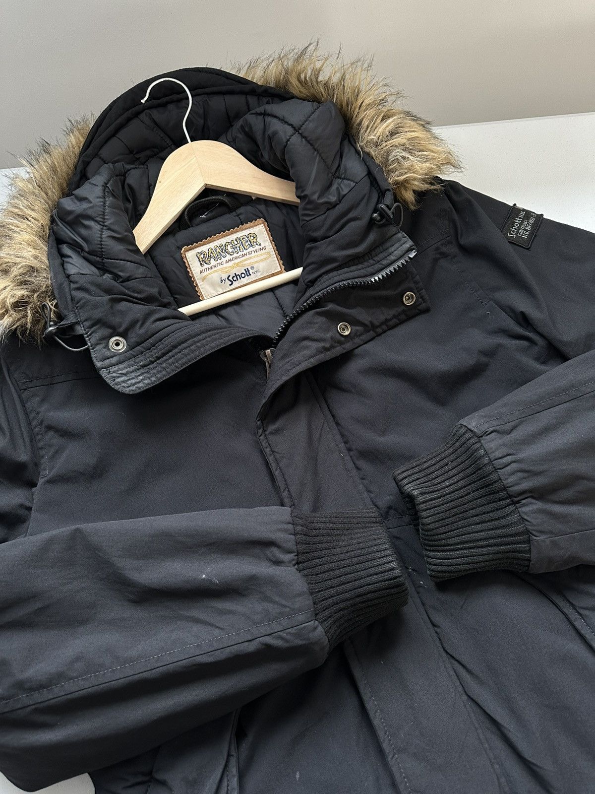 Schott Y2k Schott Rabbit Hood Bomber Jacket Size US M / EU 48-50 / 2 - 7 Thumbnail