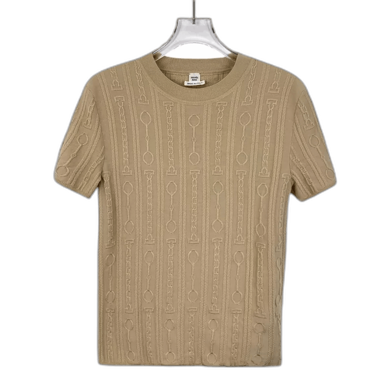 Hermes Brown Short Sleeve Knitted Top by Hermes Size S / US 4 / IT 40 - 1 Thumbnail