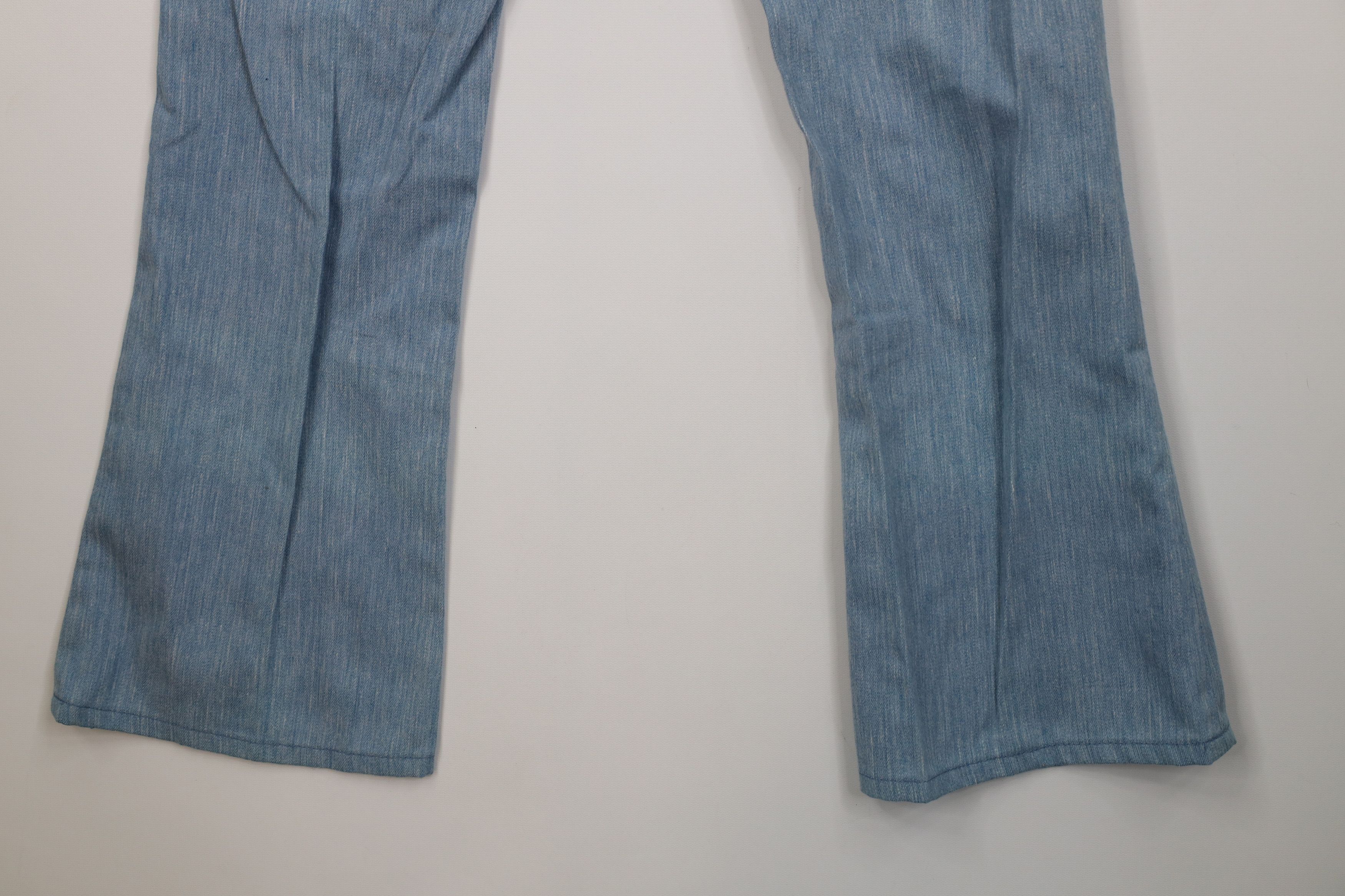 Lee Vintage 70s Lee Flared Wide Leg Denim Jeans Blue USA Size 24" / US 00 / IT 34 - 13 Thumbnail