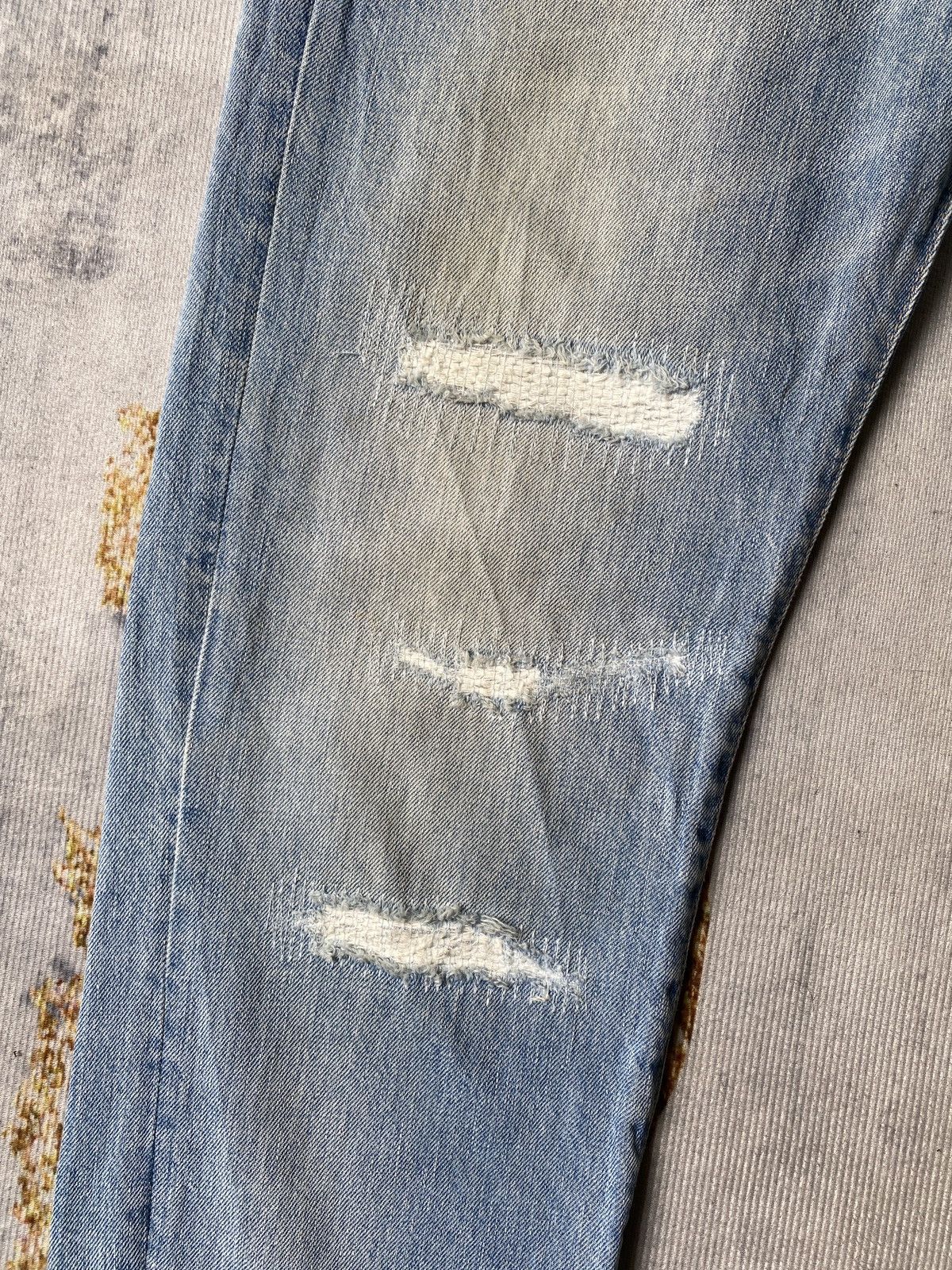 Global Work × Japanese Brand Global Work Japan Distressed Patchwork Design Jeans Size US 32 / EU 48 - 8 Thumbnail
