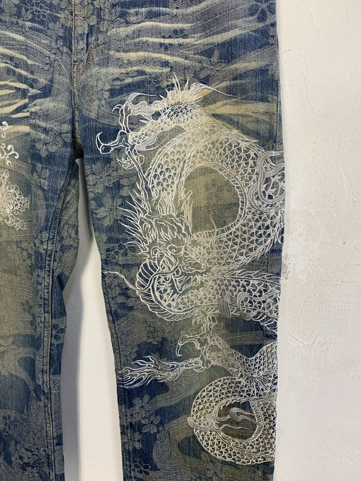 Karakuri Tamashii Karakuri Tamashi Embroidery Dragon Logo Indigo Denim Jeans Size US 32 / EU 48 - 5 Thumbnail
