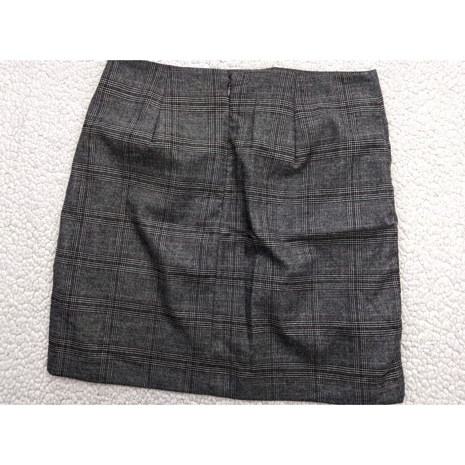 Loft VINTAGE LOFT Gray Glen Check Bird Embroider Skirt Straight Pencil Size 28" / US 6 / IT 42 - 2 Thumbnail