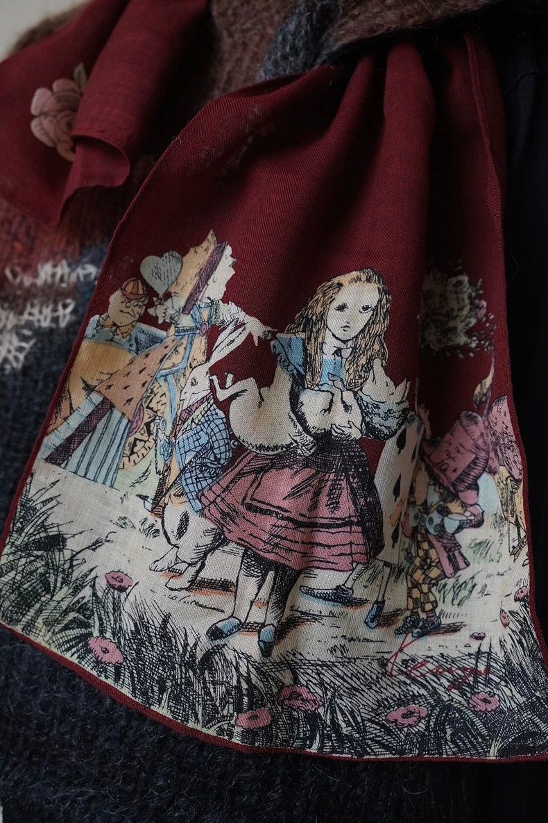 Kenzo KENZO Alice in Wonderland thin wool scarf Size ONE SIZE - 2 Thumbnail