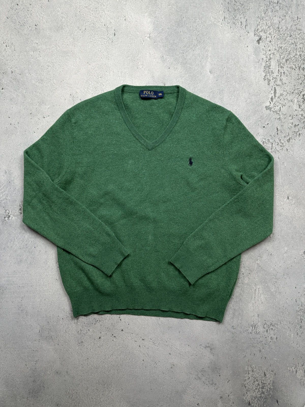 Polo Ralph Lauren Vintage Polo Ralph Lauren Merino Wool Green Sweater V-Neck Size US S / EU 44-46 / 1 - 1 Thumbnail