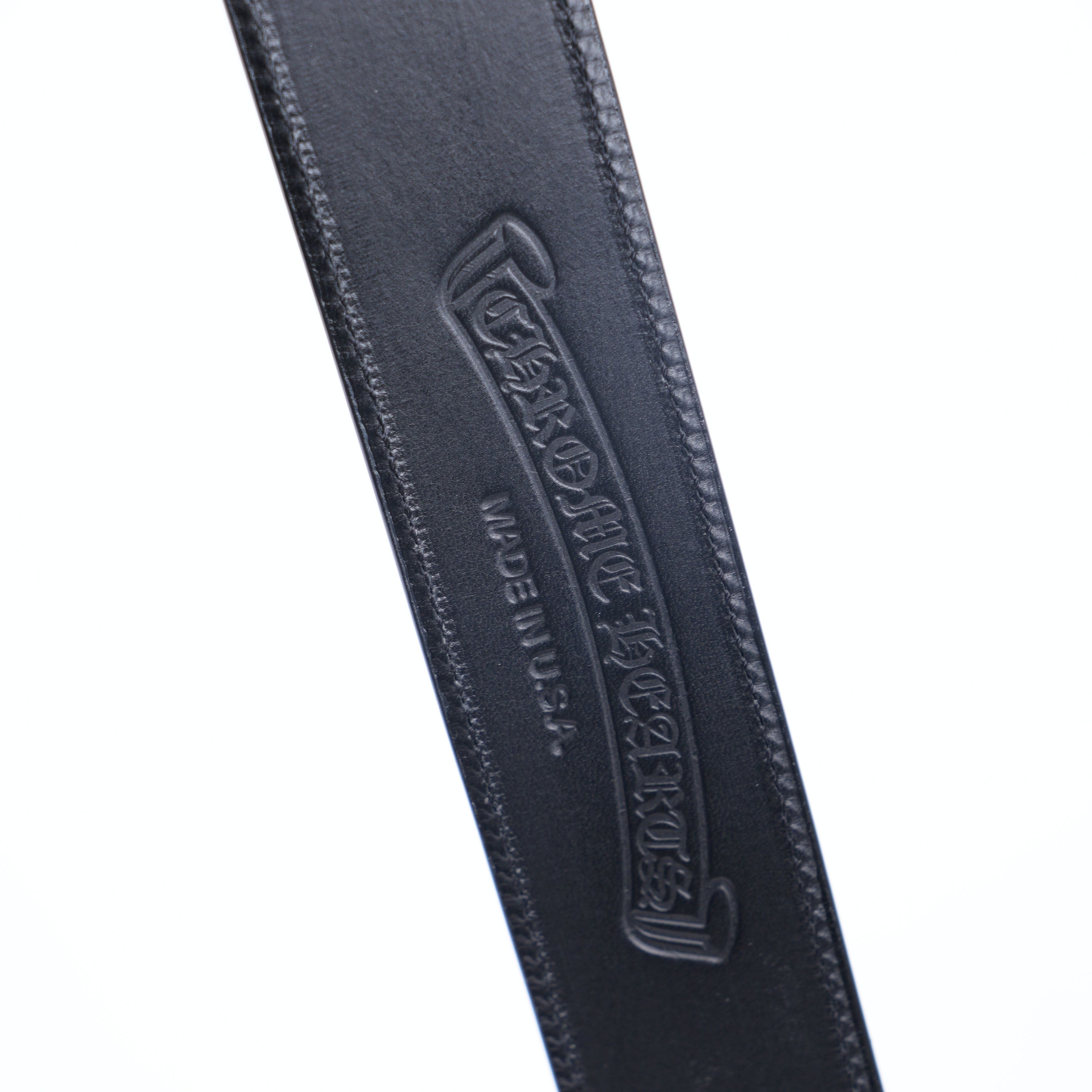 Chrome Hearts CHROME HEARTS PLAIN BLACK BELT STRAP 1.5" SIZE 36 Size 36 - 4 Thumbnail