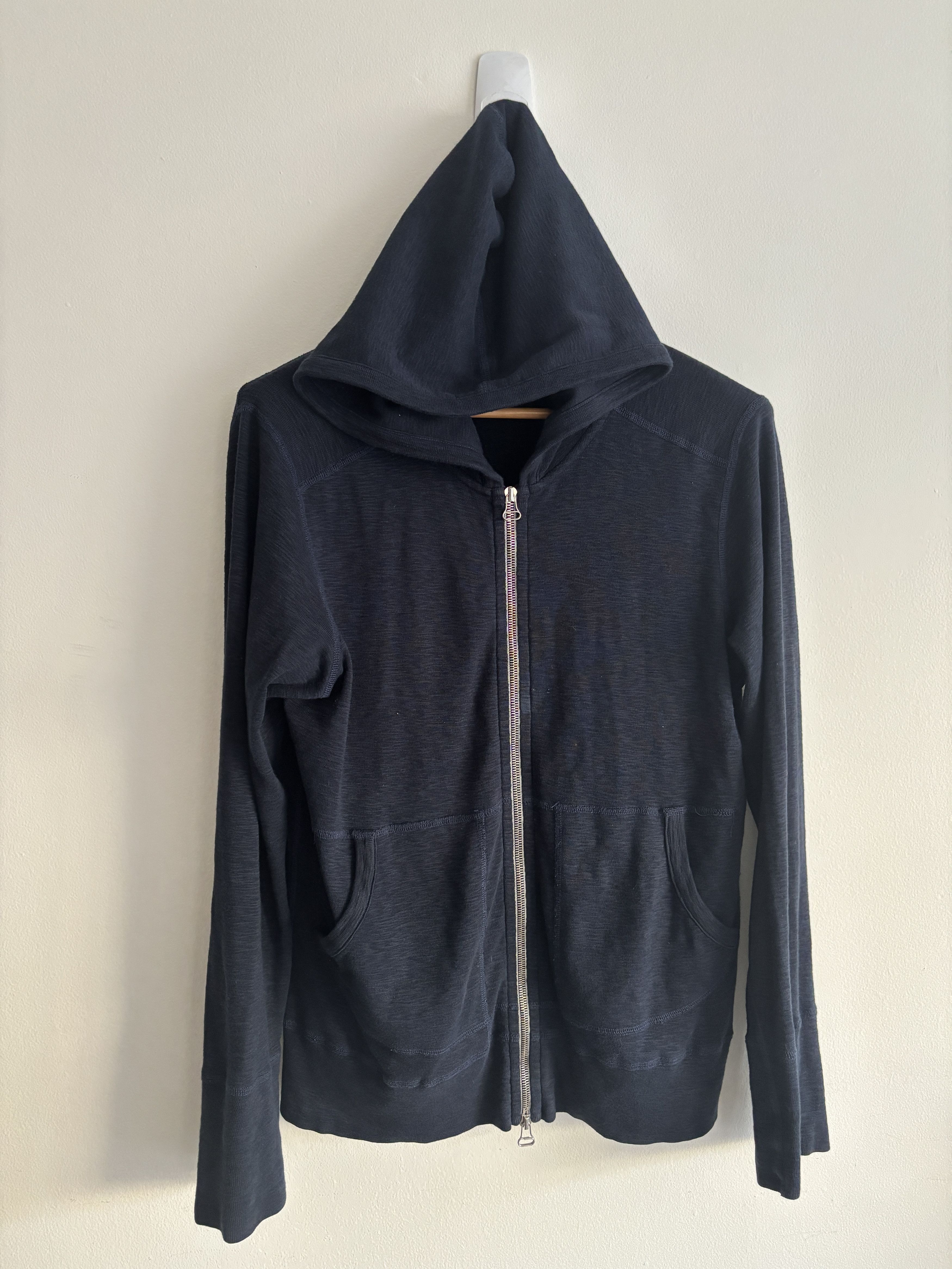 Japanese Brand Wings + Horns Navy Slub Cotton Hoodie - Medium Size US M / EU 48-50 / 2 - 1 Thumbnail