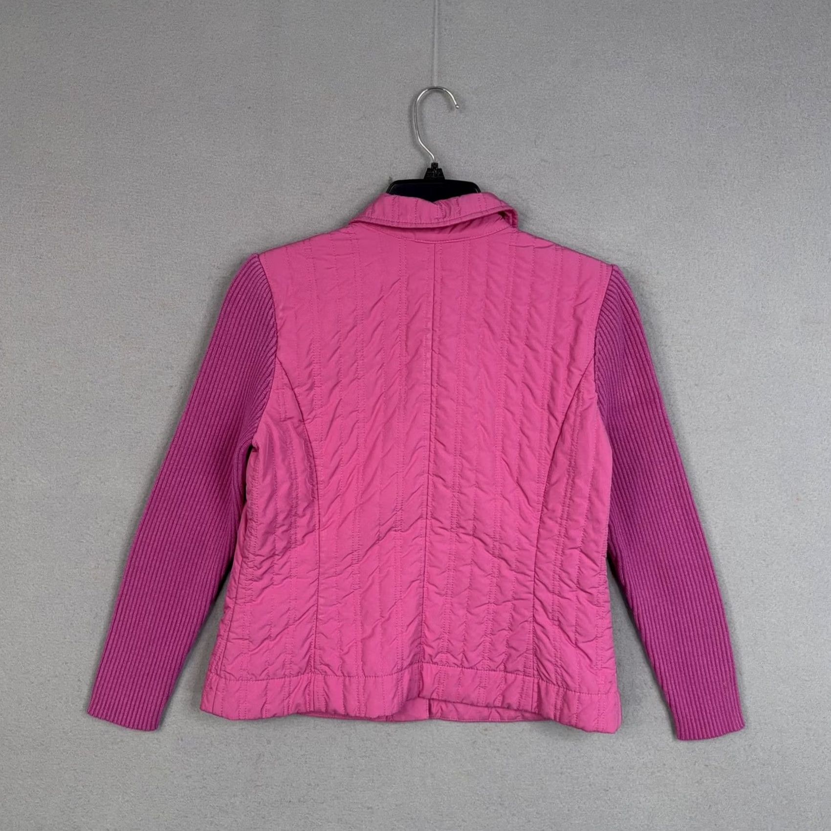 Pinko Sigrid Olsen Jacket Womens Petite S Pink Quilted Knit Shacket Shirt Size S / US 4 / IT 40 - 6 Thumbnail