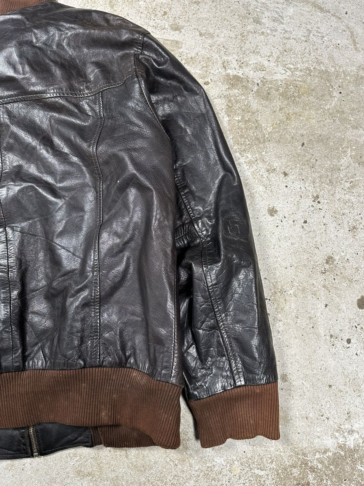 Vintage Vintage Y2K Utility Leather Black Bomber Flyers Jacket Size US L / EU 52-54 / 3 - 14 Thumbnail