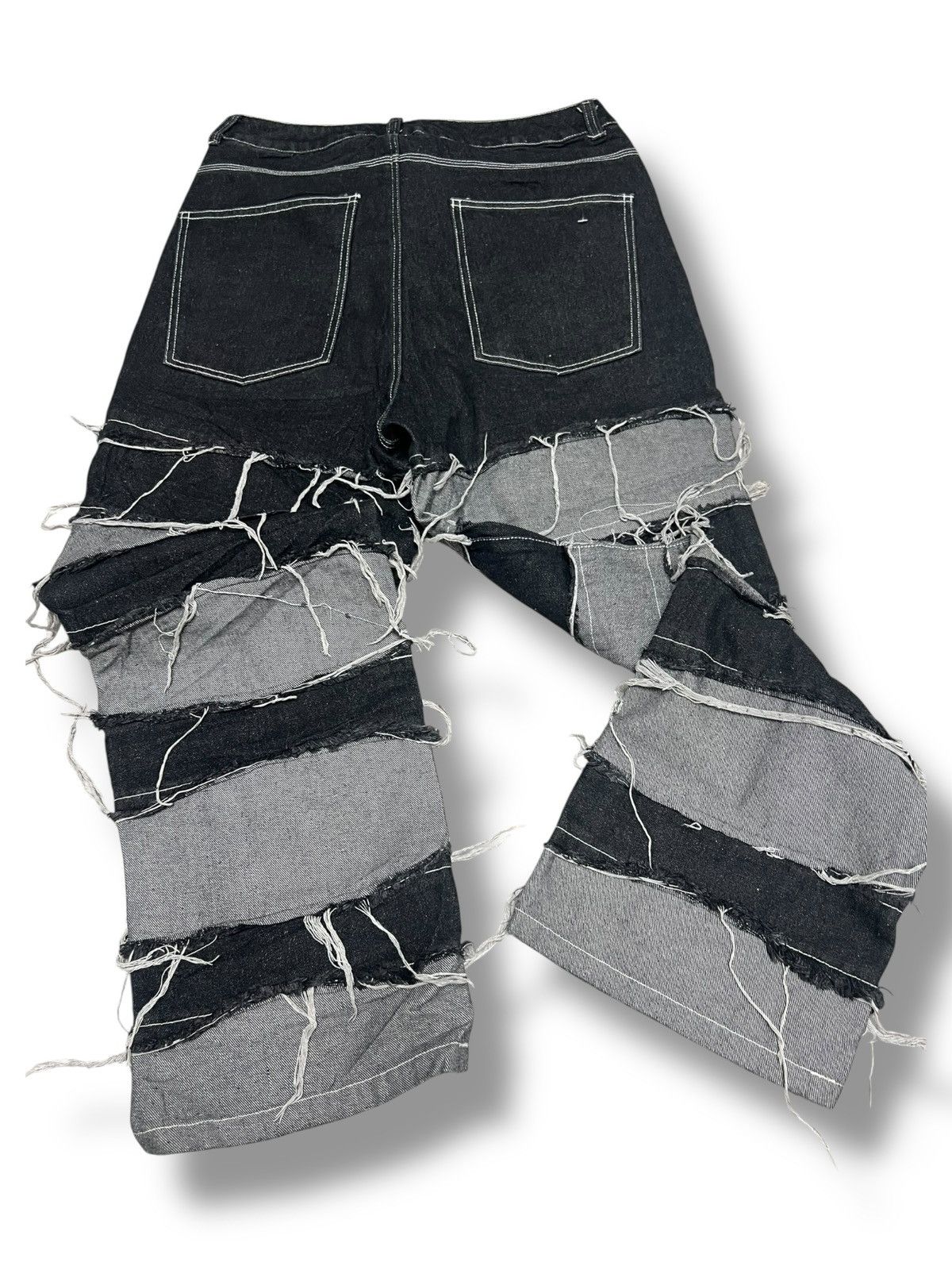 Hysteric Glamour NOVESSEL/Nobesel Borderline Distressed Wide Denim Pants Size US 32 / EU 48 - 17 Thumbnail