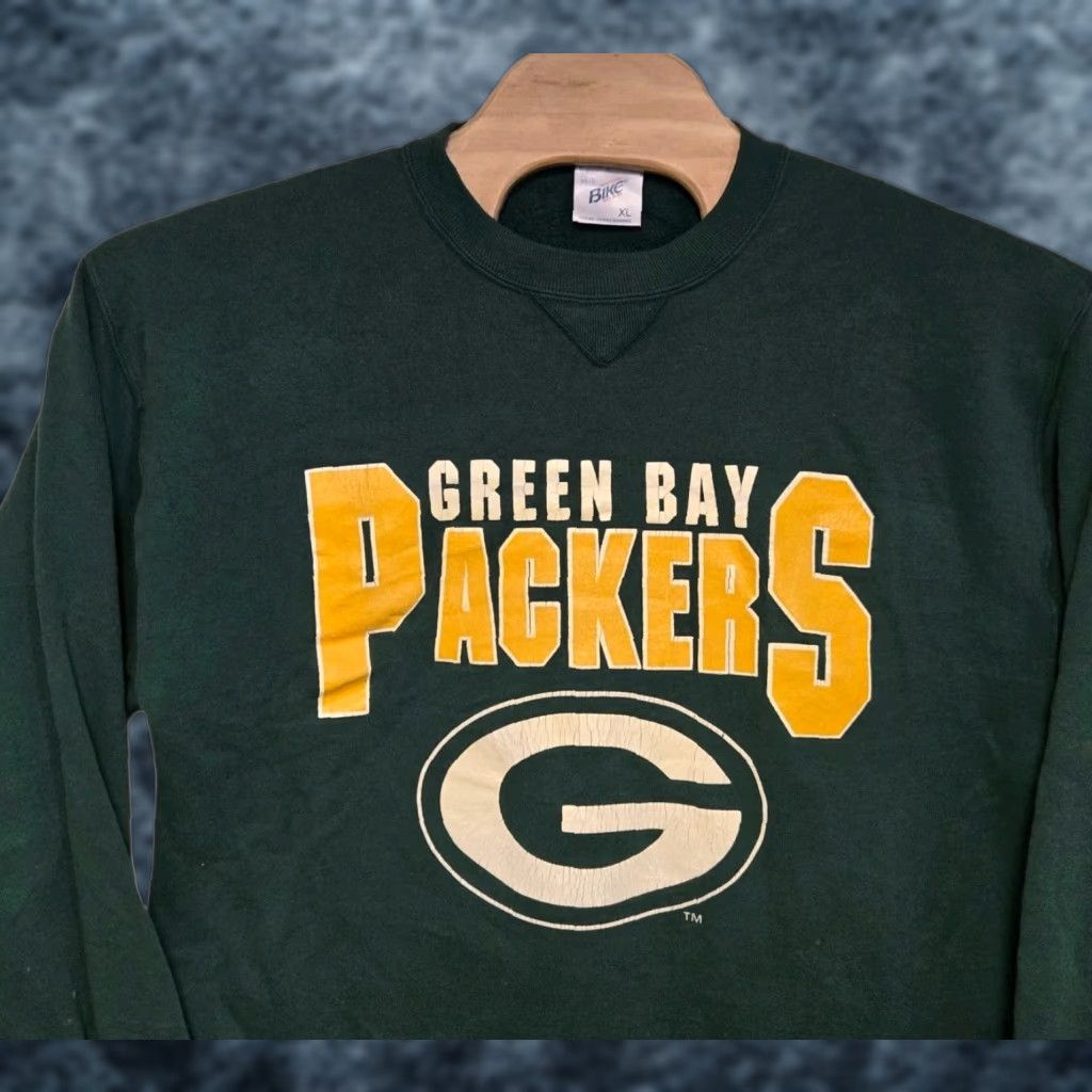 Vintage VINTAGE Bike Sweatshirt Mens XL Green Logo 90s Sports USA Football Pullover Crew Neck Graphic Print Size US XL / EU 56 / 4 - 1 Thumbnail