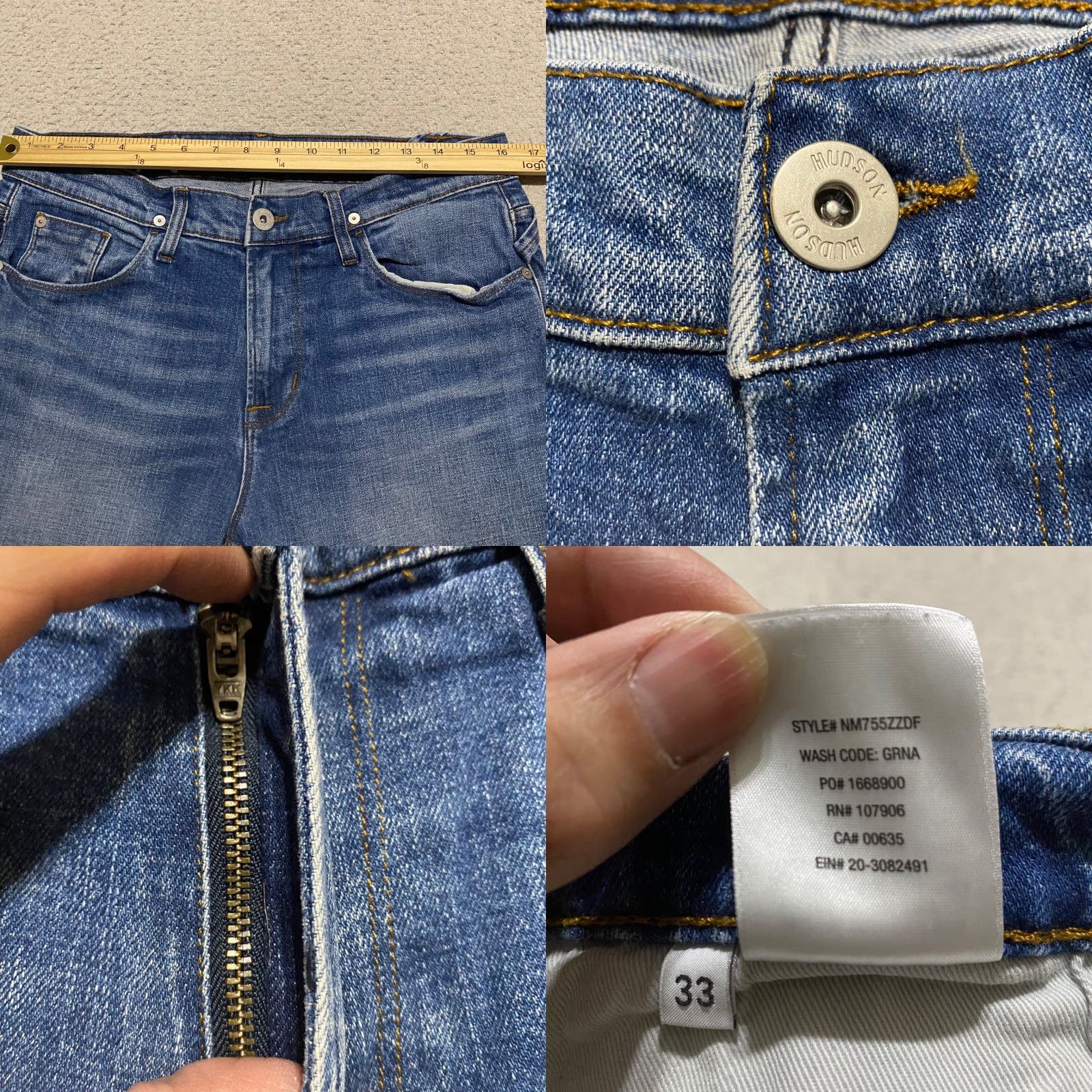 Hudson Hudson Jeans Blue Denim Medium Wash Slimming Relaxed 5-Pocket Design Pants Mens 33 Size US 33 - 8 Thumbnail