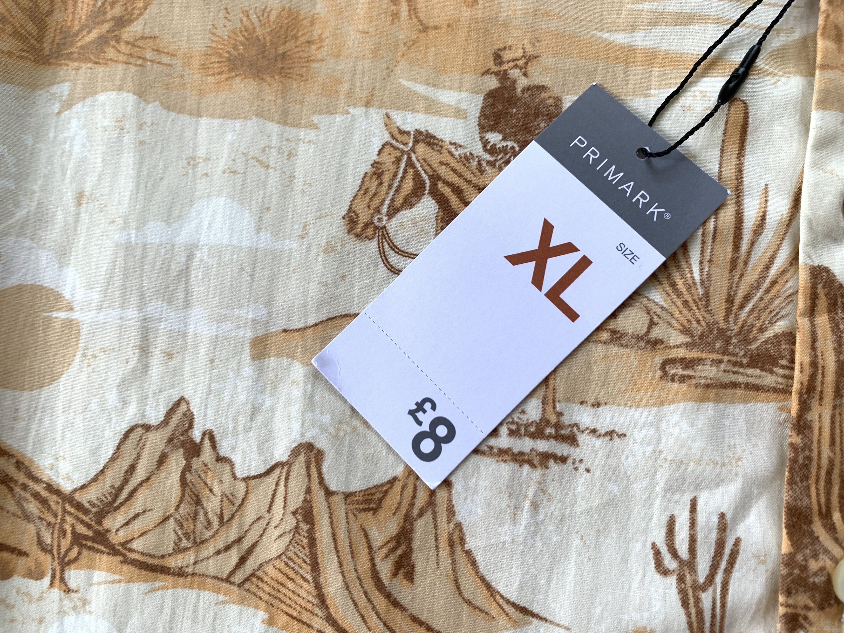 Primark Primark Regular Fit New Beige Cotton Hawaiian Shirt Size US XL / EU 56 / 4 - 5 Thumbnail