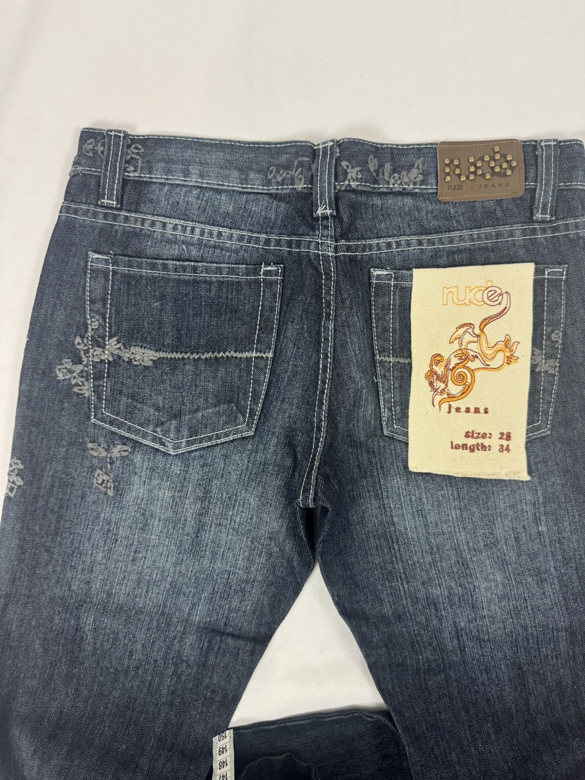 Rude Embroidered Low Rise Bootcut Flared - W28 L34 Size 28" / US 6 / IT 42 - 8 Thumbnail