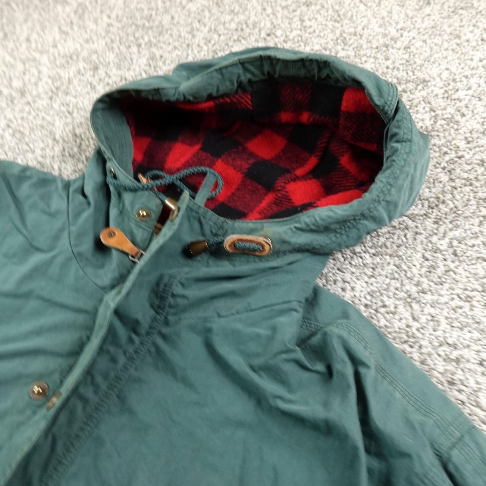 Vintage VINTAGE L.L. Bean Jacket Coat Parka Mens M Green Wool Lined Hooded Cotton Blend 90s Outdoor Winter Fall Zip Pockets Insulated Regular Mens Size US M / EU 48-50 / 2 - 2 Thumbnail