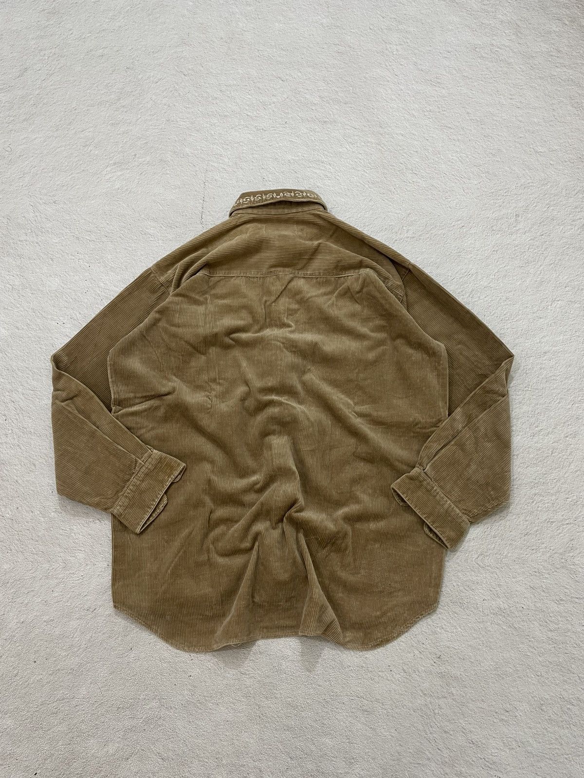 Japanese Brand 2000s Japanese Corduroy Shirt Y2K Fuga Goa Embroidered LGB Size US XL / EU 56 / 4 - 7 Thumbnail