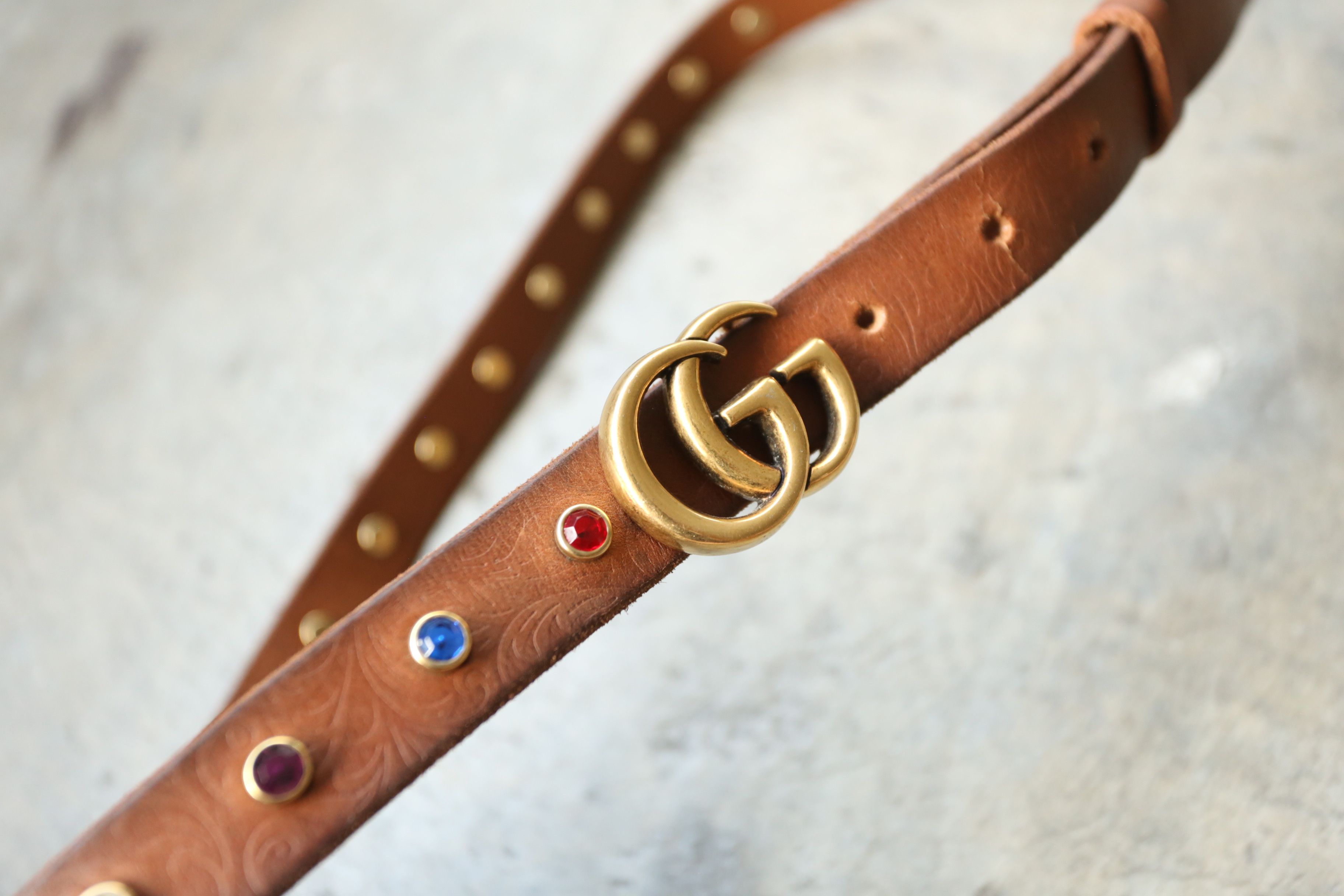 Gucci Gucci - GG Marmont Crystal Thin Belt Size ONE SIZE - 3 Thumbnail