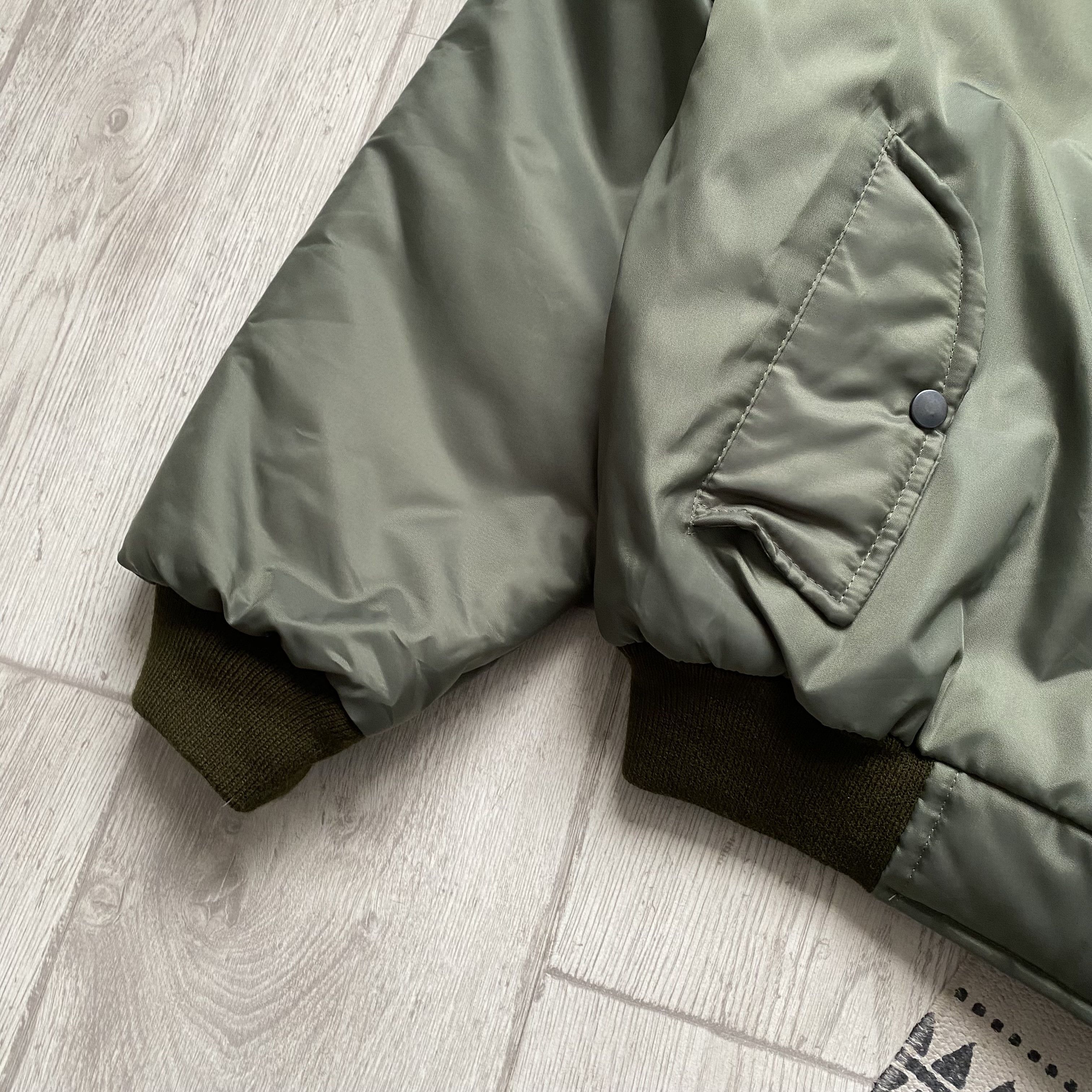 Alpha Industries MA 1 Flyer Bomber Jacket Boxy Fit Olive Made in England Size US M / EU 48-50 / 2 - 9 Thumbnail