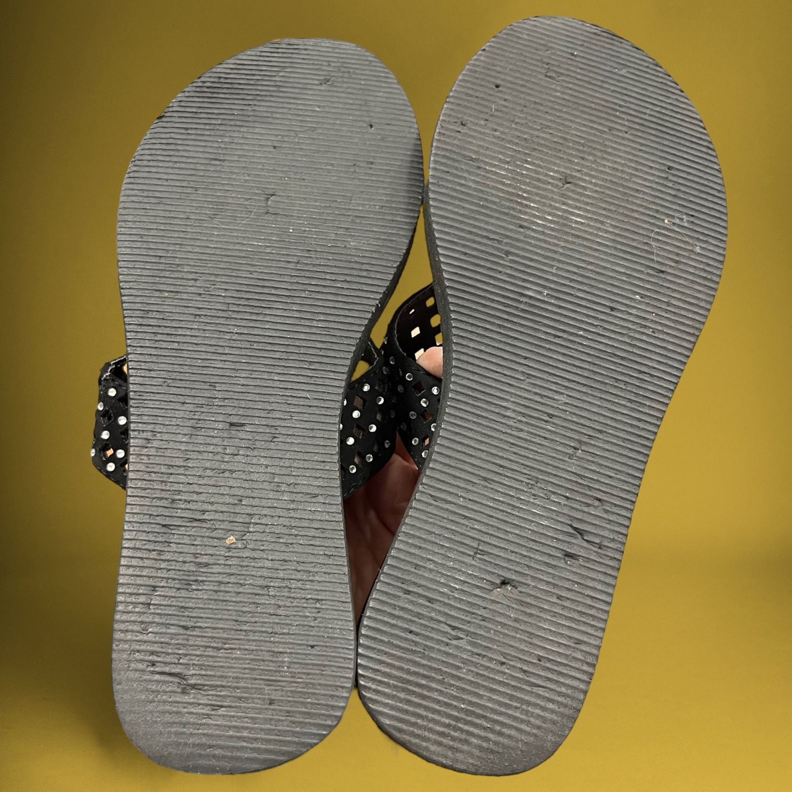 Other Crystal Studded Foam Platform Sandals Flip Flops Disco Size US 9.5 / IT 39.5 - 6 Thumbnail