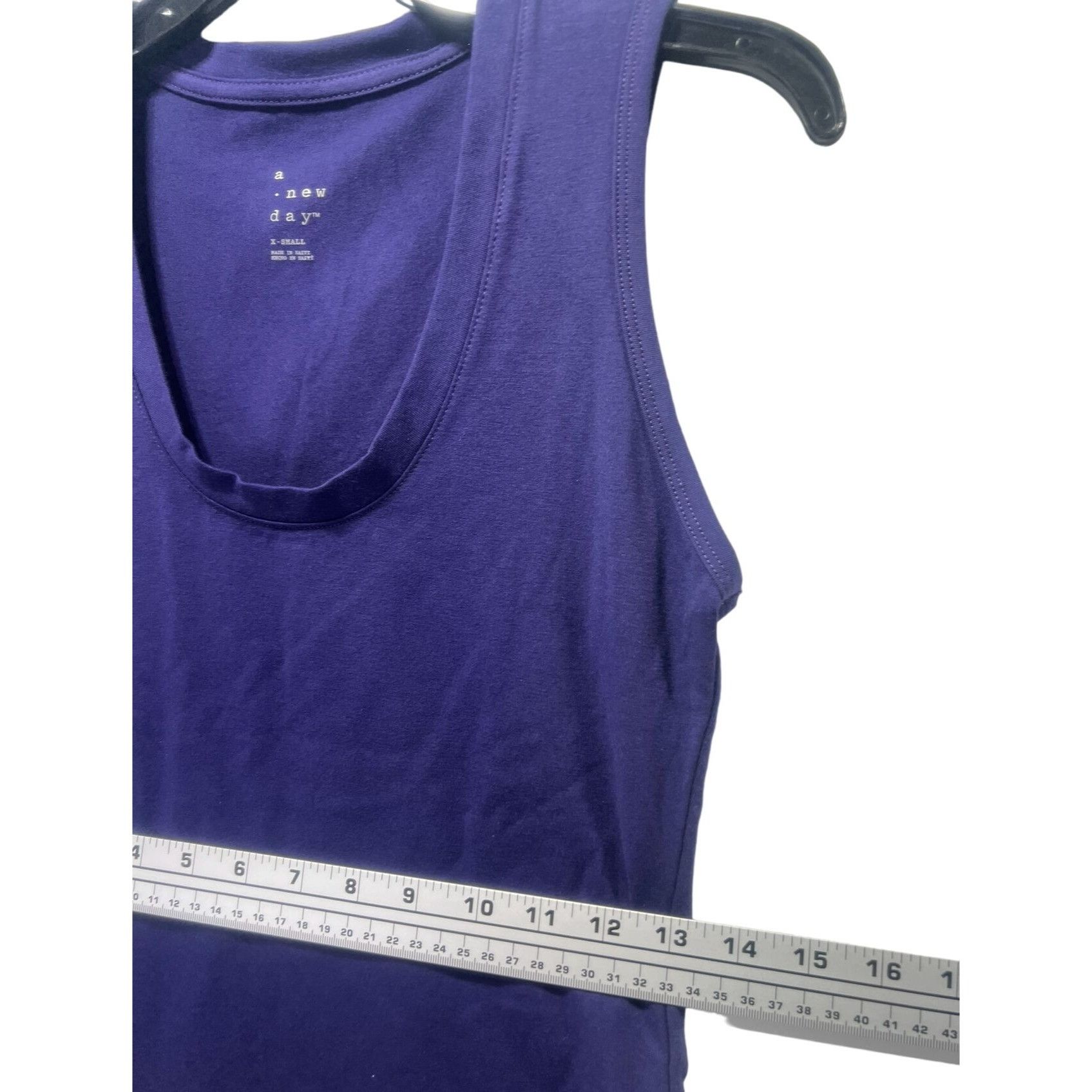 Other A New Day - Women's U-Neck Slim Fit Tank Top - Navy Blue - E Size XS / US 0-2 / IT 36-38 - 6 Thumbnail