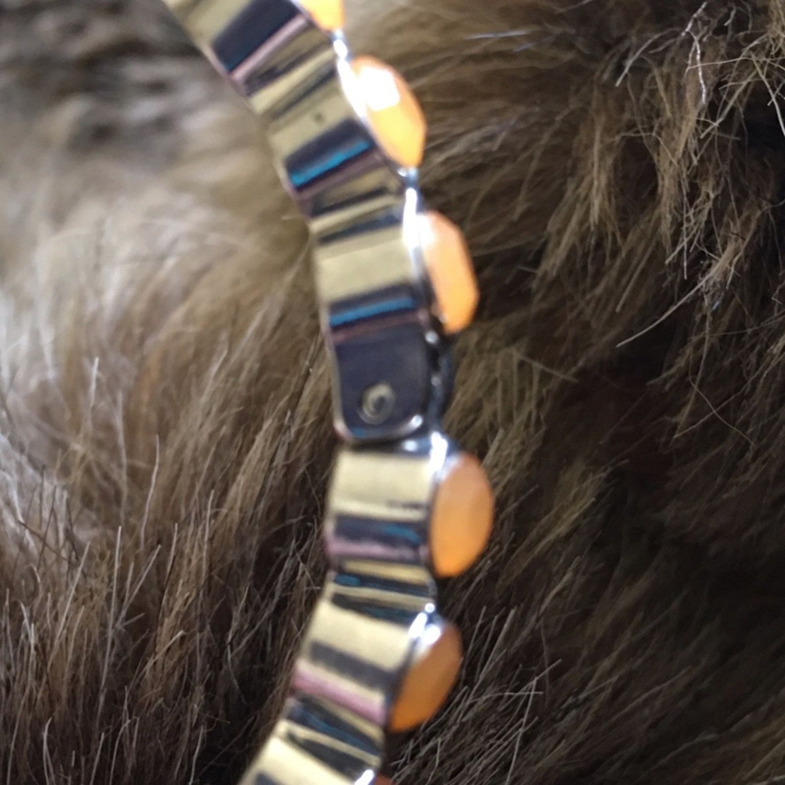 Jewelry Faceted tangerine glass stone magnet bracelet Size ONE SIZE - 7 Thumbnail