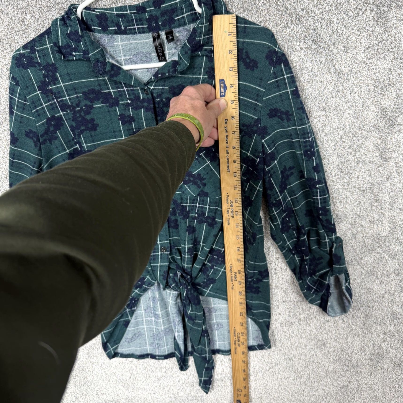 Vintage VINTAGE Y2K Flannel Tie Front Shirt L Plaid Green Women's Button-Up 3/4 Sleeve Casual Fall Winter Size L / US 10 / IT 46 - 2 Thumbnail