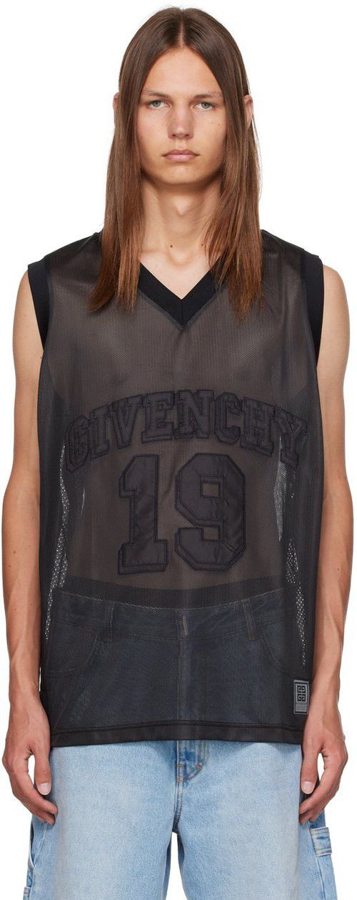 Givenchy o1gr1nt0125 Basketball Top In Mesh With Givenchy Logo Black Size US L / EU 52-54 / 3 - 2 Thumbnail