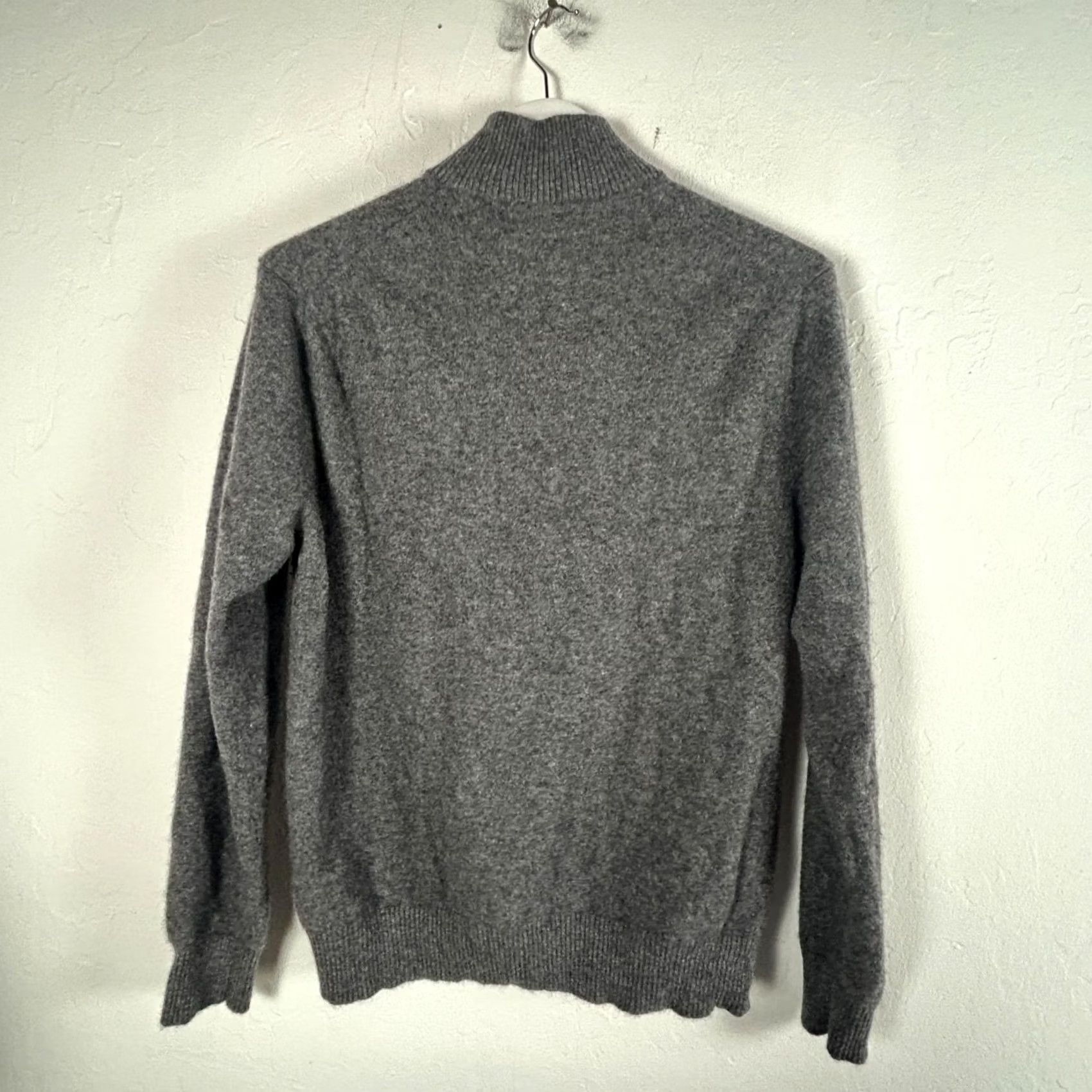 Vintage Cheviot Womens Cashmere Quarter-Zip Mock Neck Pullover Sweater 2XL Gray Cozy Size XXL / US 16-18 / IT 52-54 - 2 Thumbnail