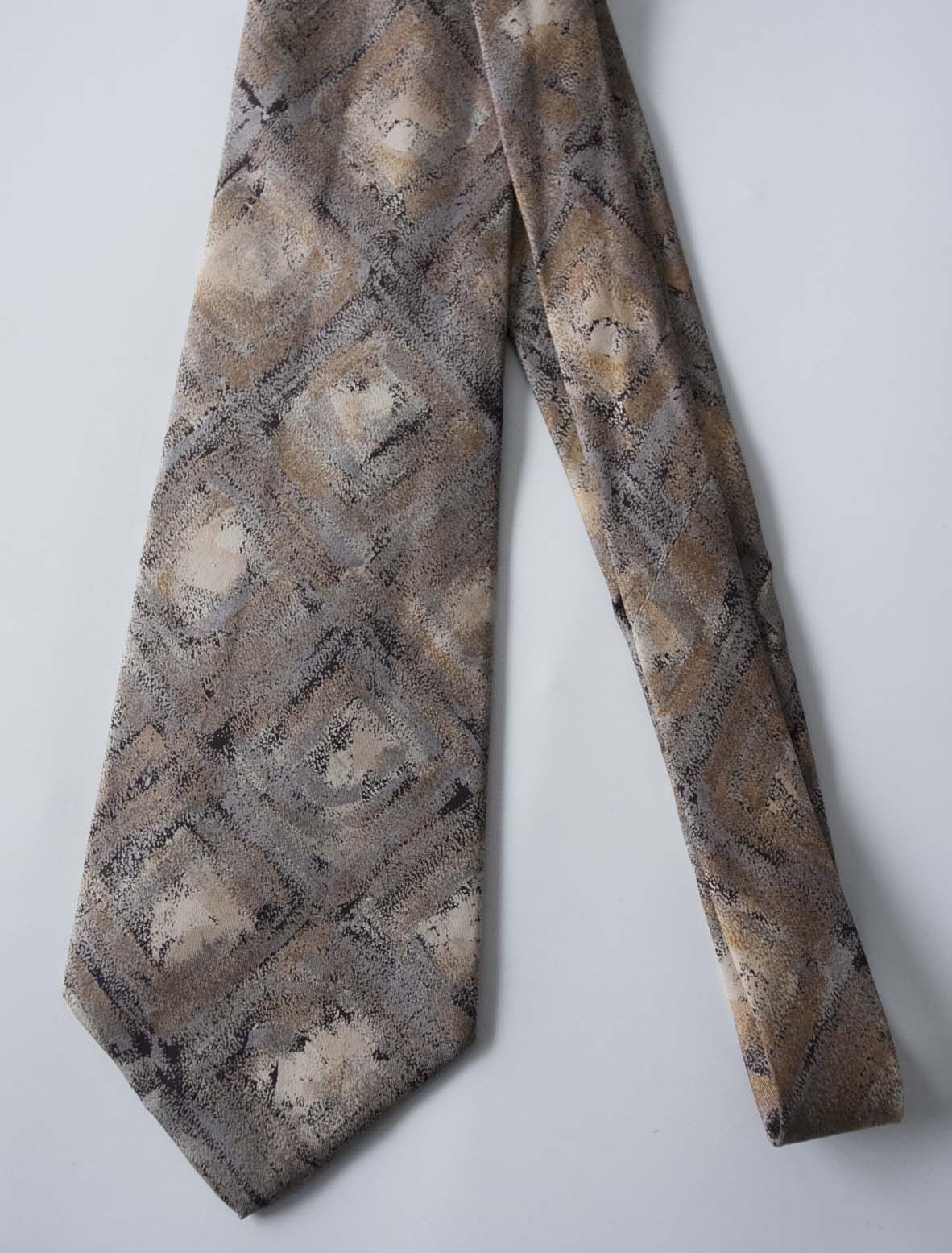 Lanvin Lanvin Tie Dark Silk Abstract Graphic Brown Vintage Size ONE SIZE - 2 Thumbnail