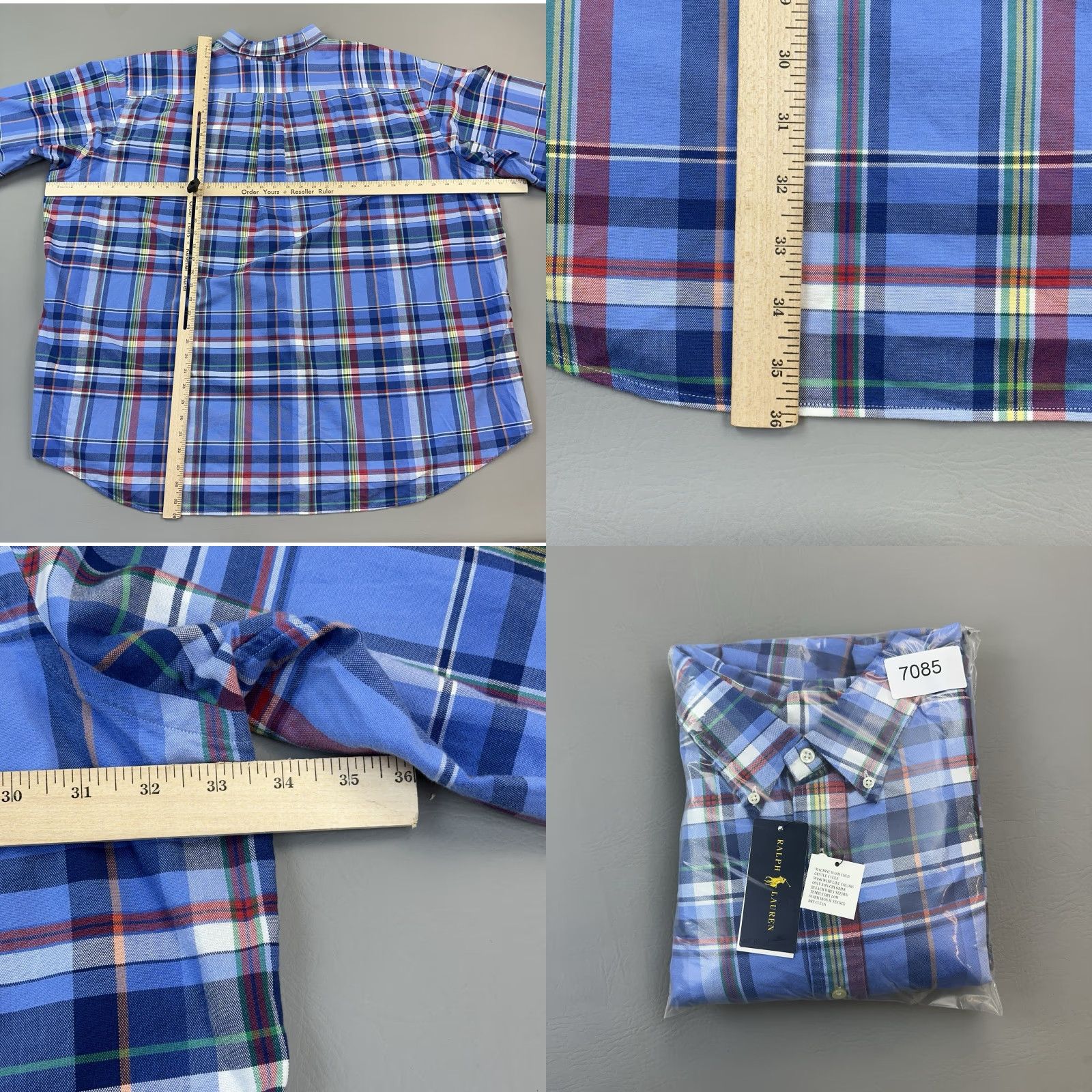 Ralph Lauren Ralph Lauren Shirt Mens 4XB Blue Plaid Oxford Long Sleeve Button Down Casual NWT Size US XXL / EU 58 / 5 - 9 Thumbnail