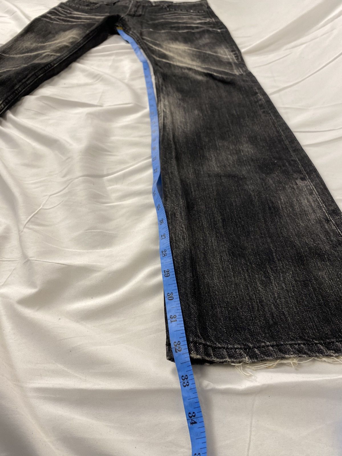 Japanese Brand Semantic Design Studded Skull Flared Washed Denim Jeans Size US 31 - 23 Thumbnail