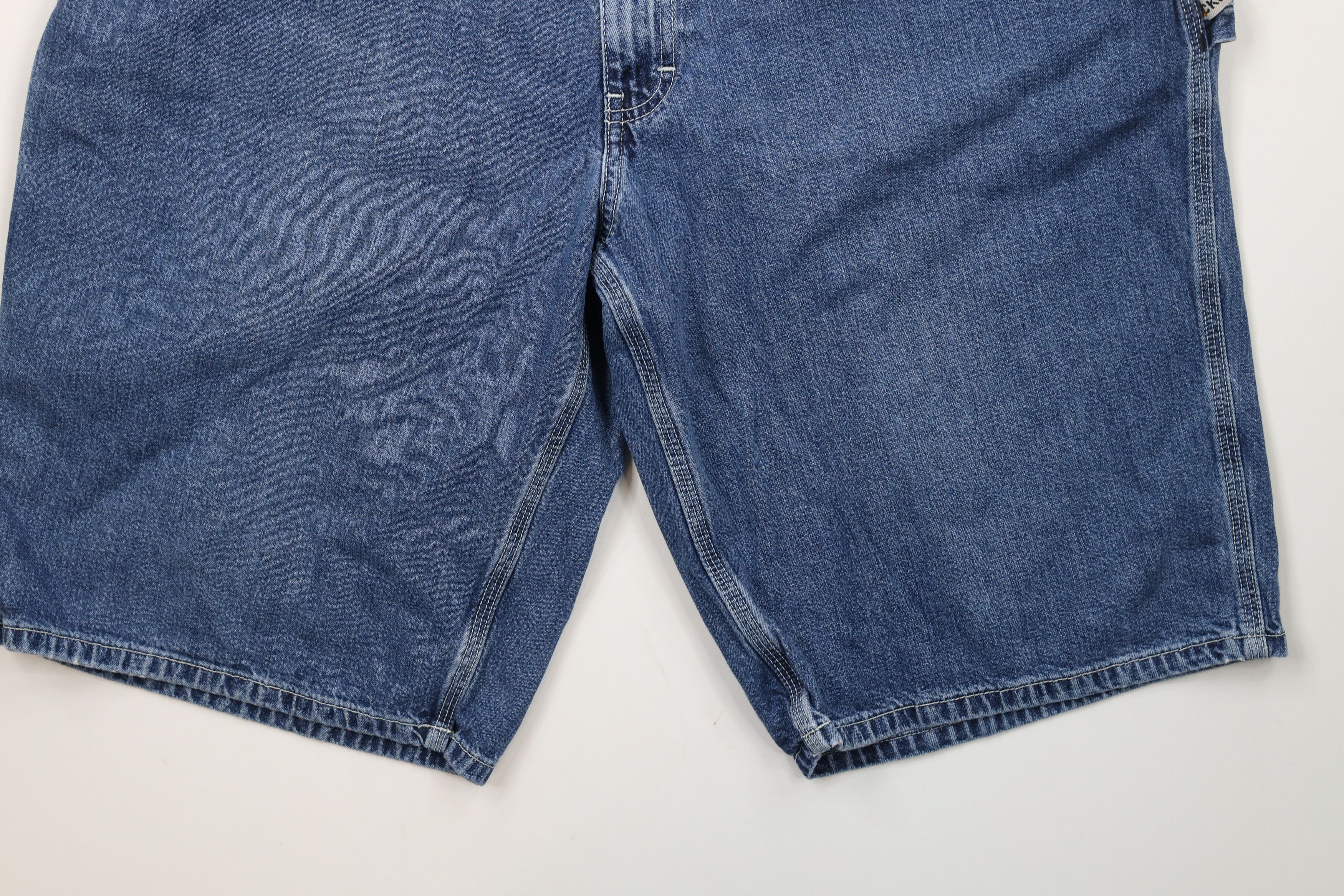 Calvin Klein × Vintage Vintage 90s Calvin Klein Baggy Dungaree Denim Shorts Jorts Size US 38 / EU 54 - 4 Thumbnail