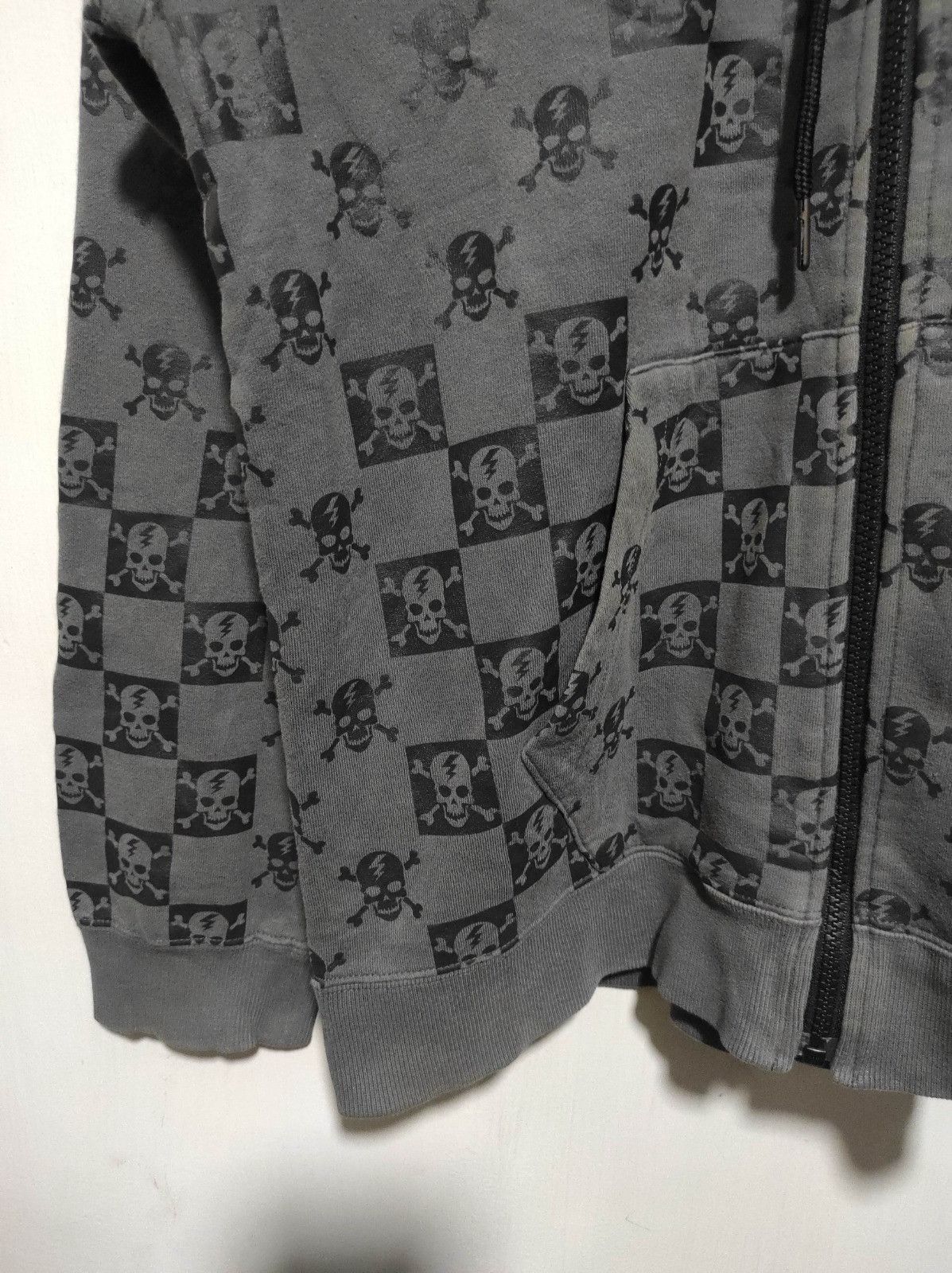 Japanese Brand Blue Cross skull zip fur hoodie ifsix LGB style Size US M / EU 48-50 / 2 - 7 Thumbnail