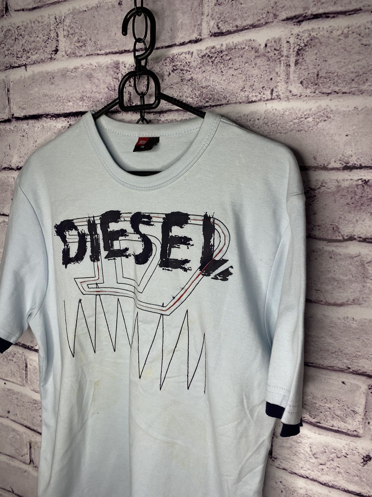 Diesel MENS T-Shirt Diesel Vintage Rare 90s Overprint Logo Tee Size US M / EU 48-50 / 2 - 2 Thumbnail