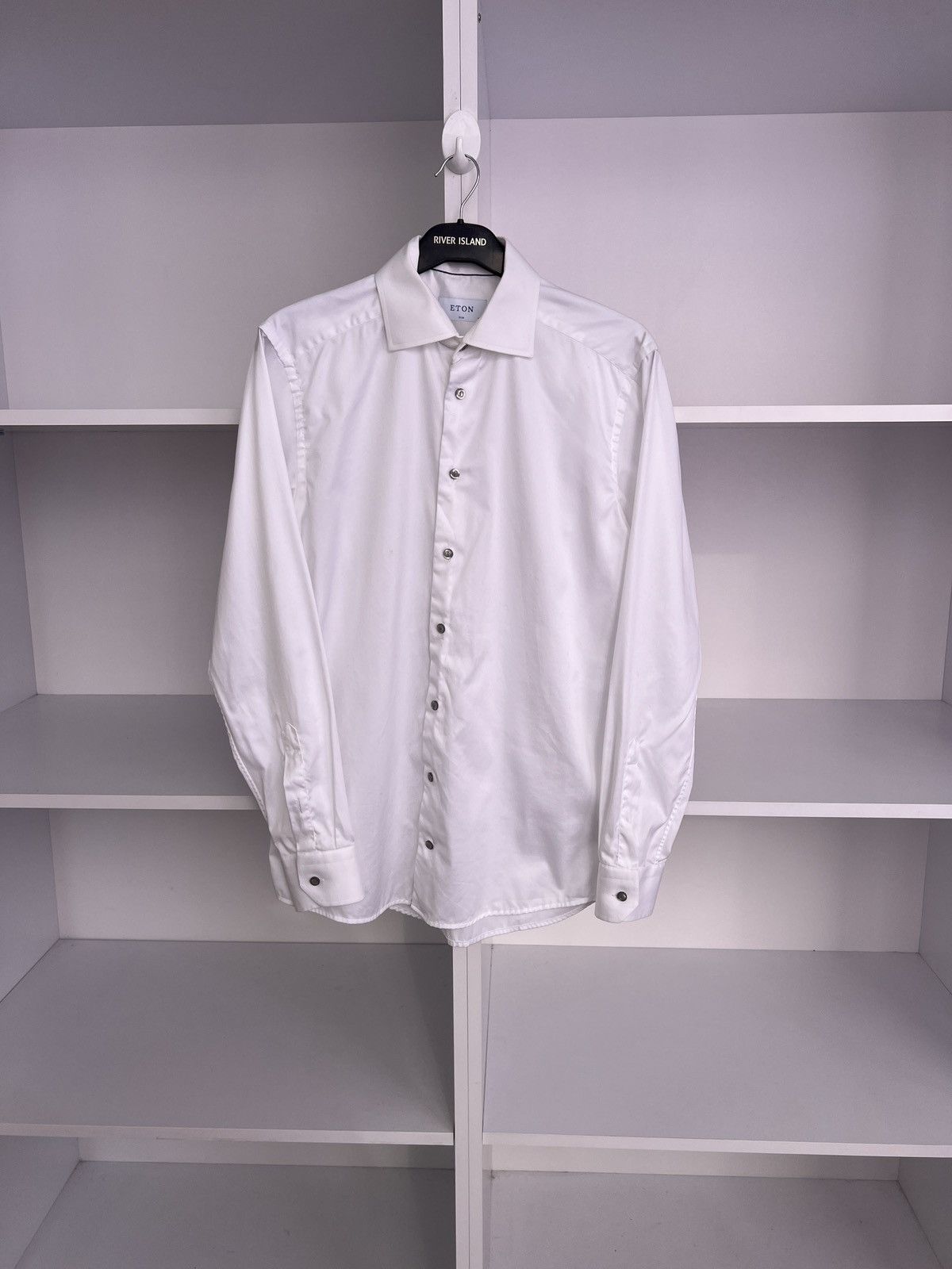 Eton × Vintage Vintage Eton Denim White Button Up Shirt Size US M / EU 48-50 / 2 - 1 Thumbnail
