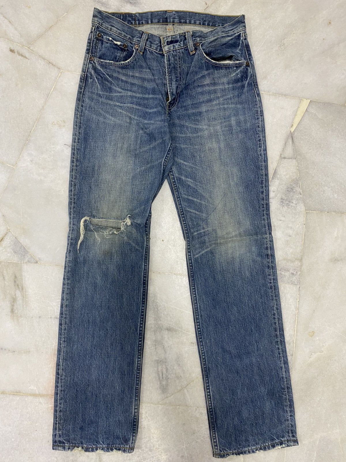 Levi's Size 31x32.5 Vintage Levis 502 Distressed Jeans Faded Pants Size US 31 - 1 Thumbnail