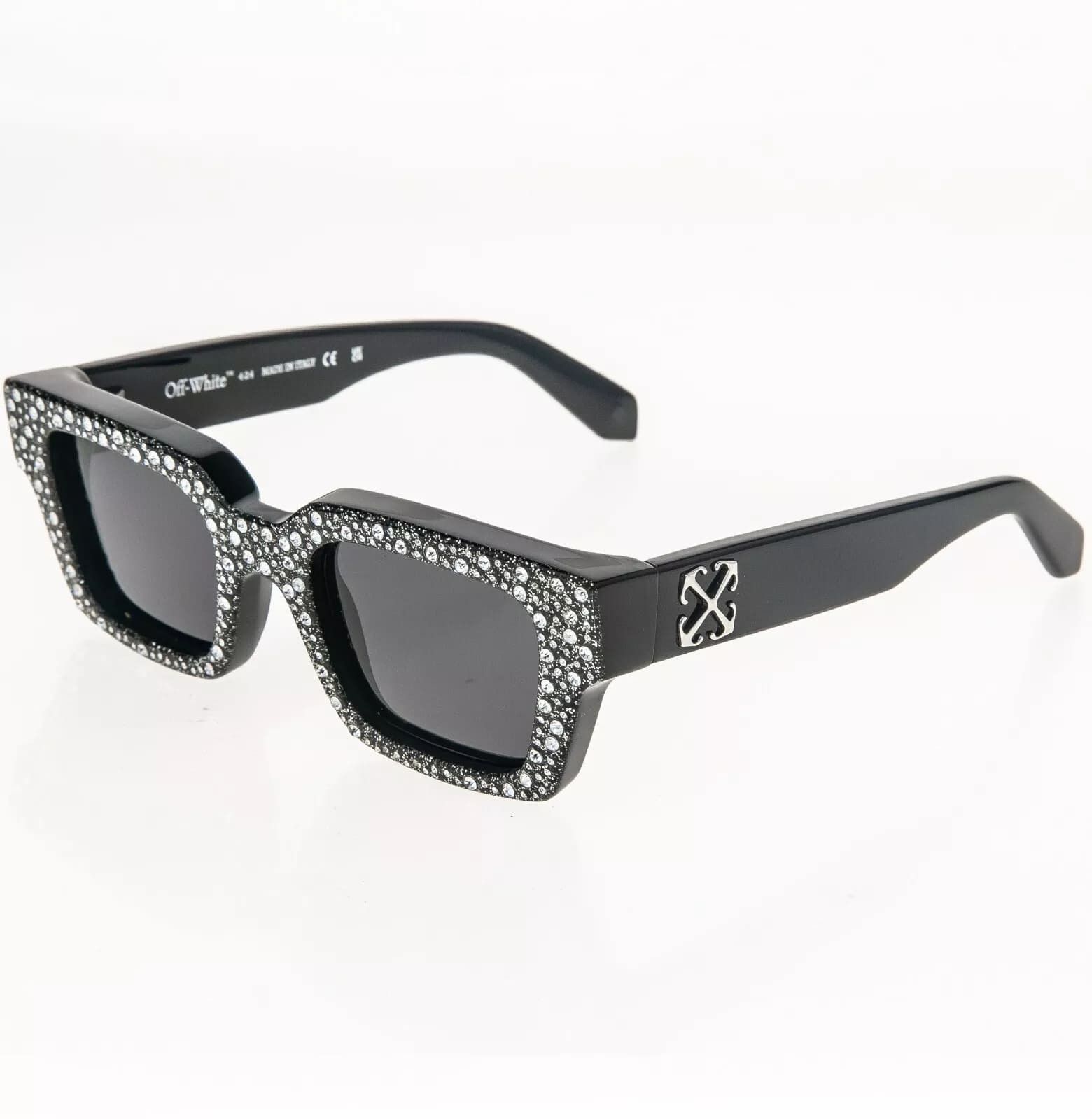 Off-White OFF-WHITE OERI126M Crystal Strass Stud Black Sunglasses 126 Size ONE SIZE - 4 Thumbnail