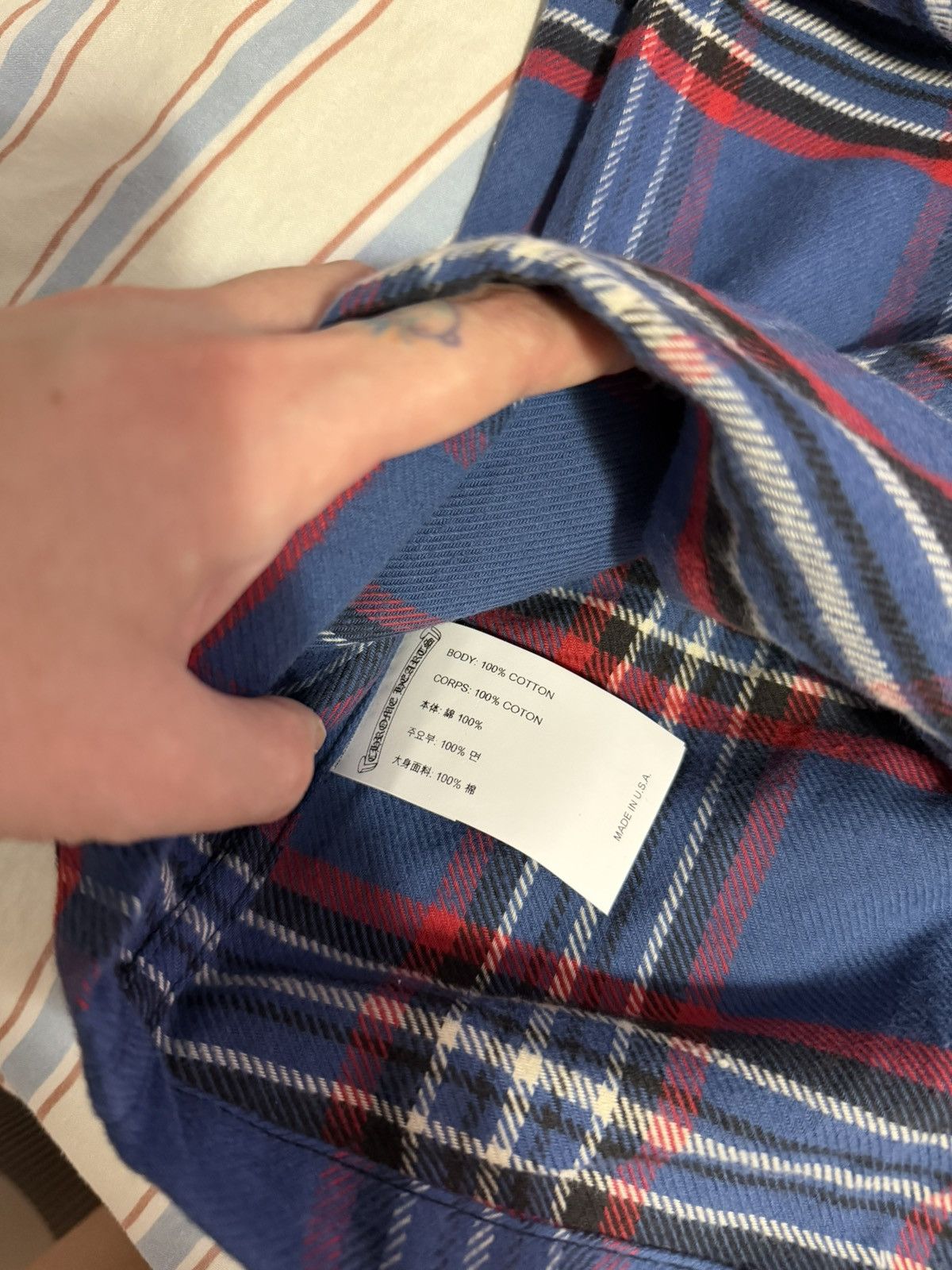 Chrome Hearts CH blue flannel - size Small - New Size US S / EU 44-46 / 1 - 8 Thumbnail