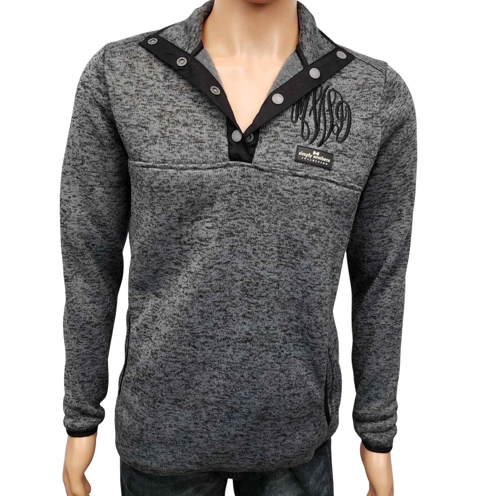 Other Simply Southern Sweater 1/4 Quarter Snap Button Knit Unisex Size US M / EU 48-50 / 2 - 3 Thumbnail
